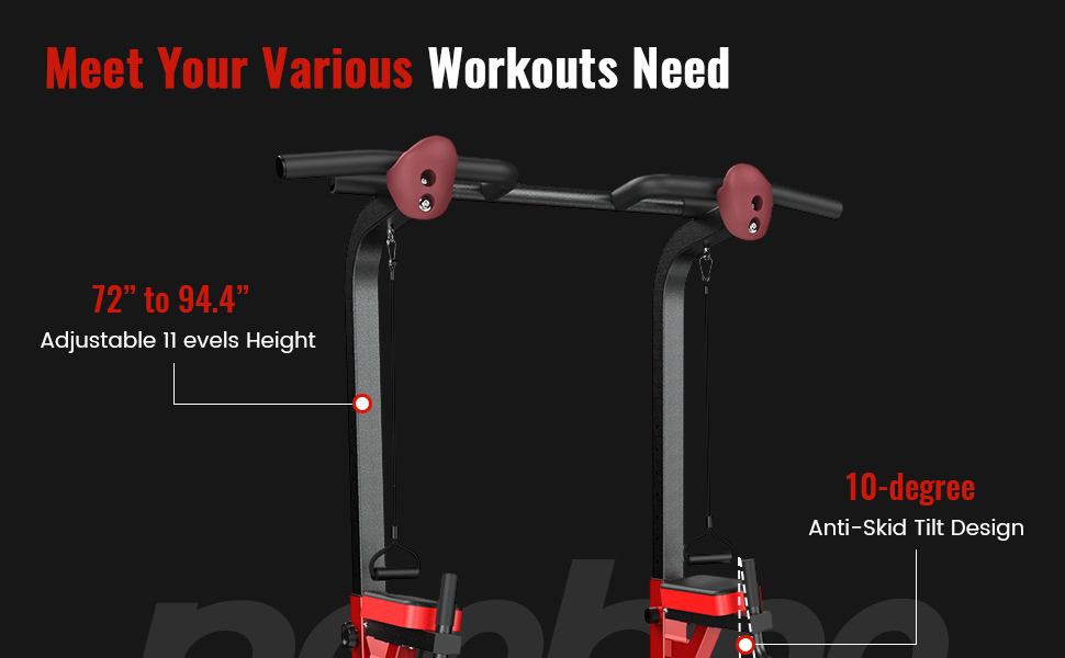 Power Tower Pull Up Bar Dip Station Assistive Trainer Multi-Function Home Gym