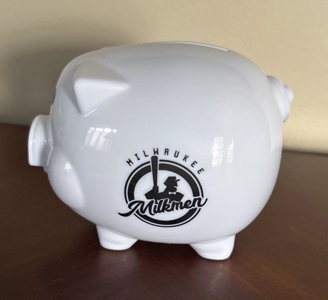 MILWAUKEE MILKMEN Piggy Bank Minor League Baseball SGA