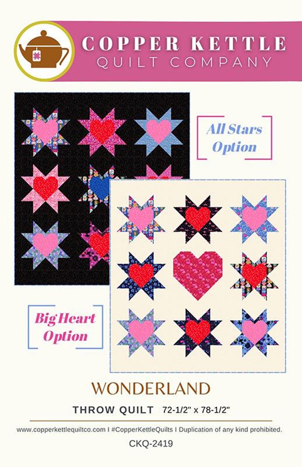 Wonderland Quilt Pattern-2 Sizes-Copper Kettle Quilt Co.-Baby-Throw