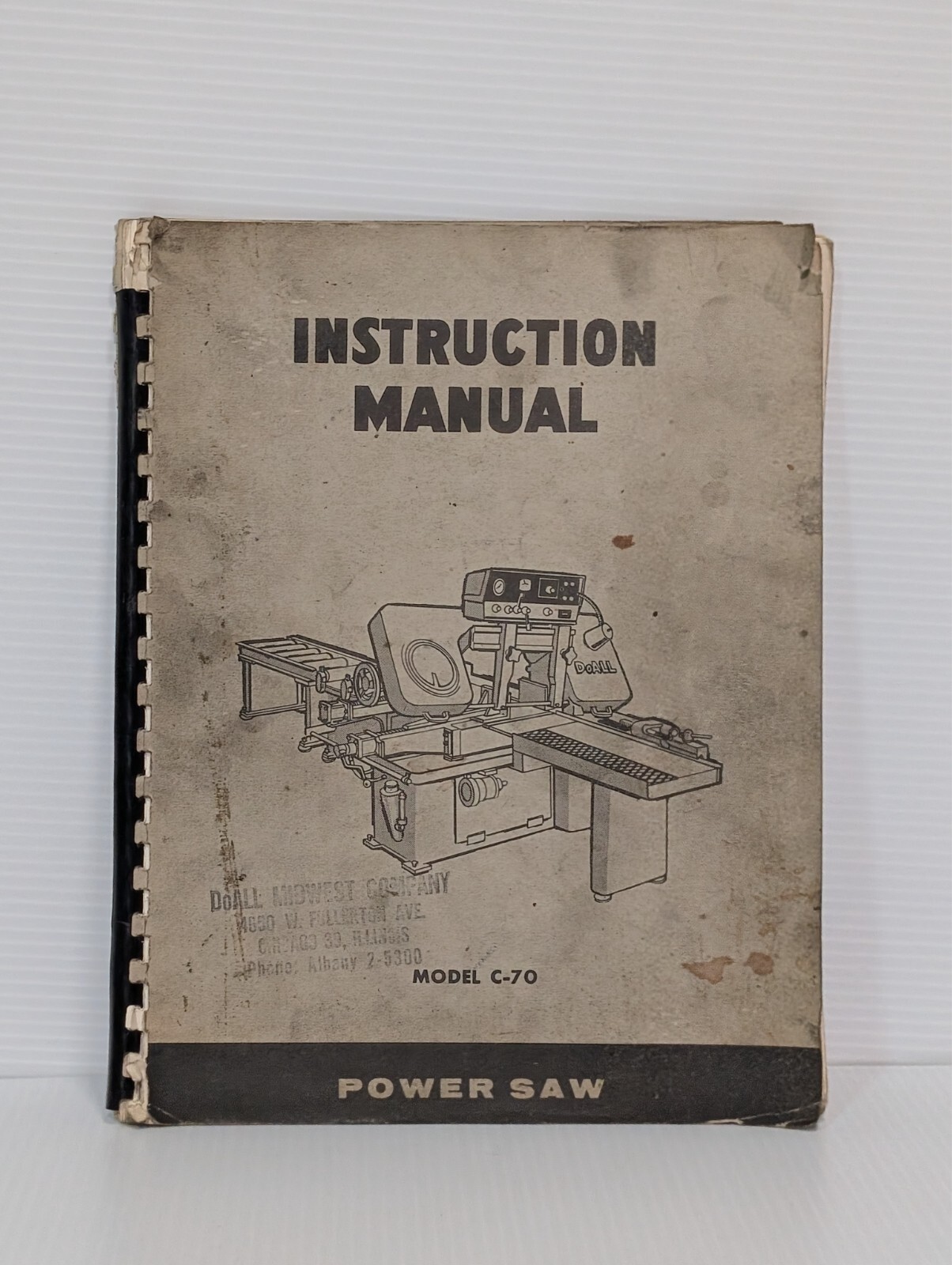 DoALL Model C-70 Power Saw Operator's Instruction Manual, Free USA Ship