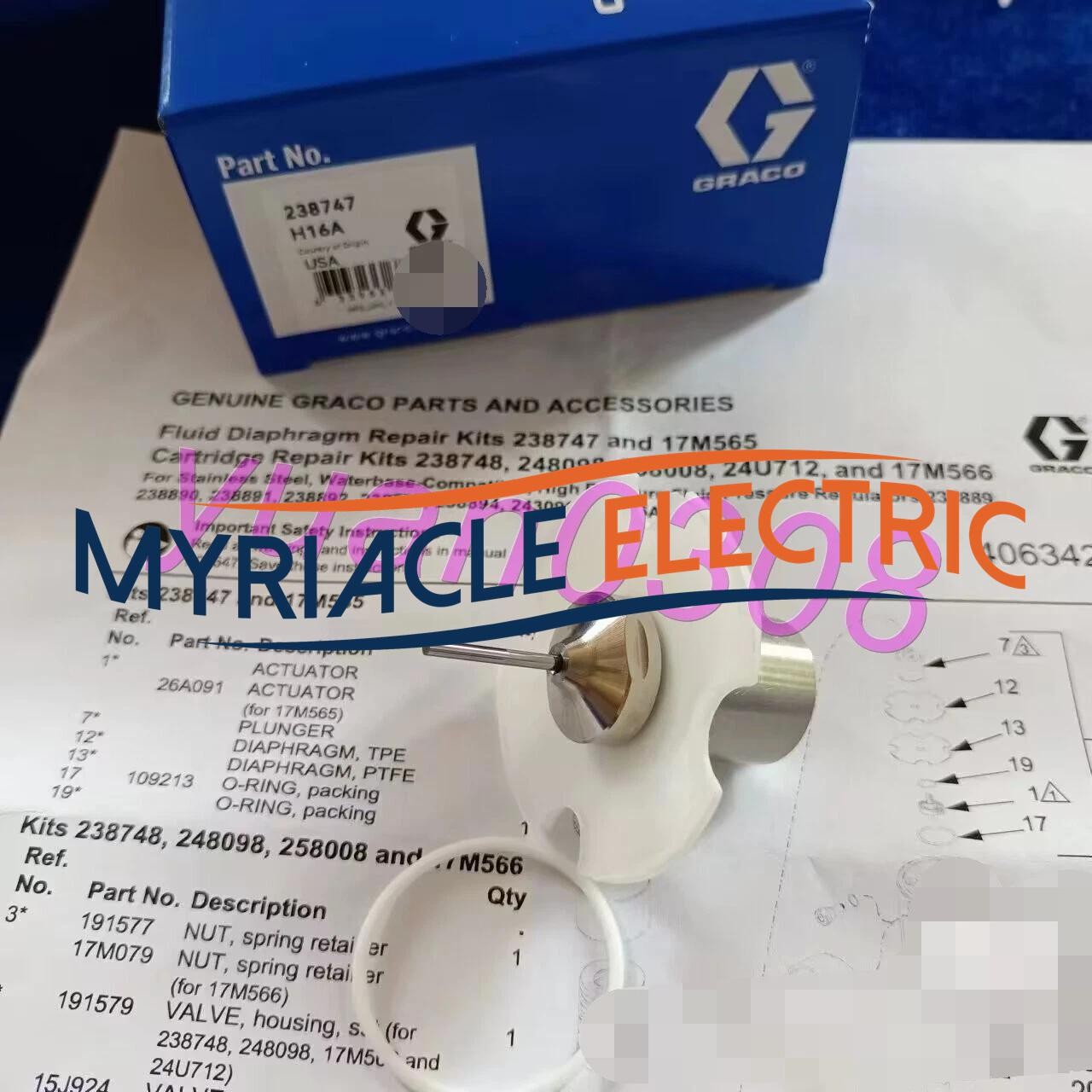NEW GRACO 238747 Diaphragm repair kit DHL Fast delivery