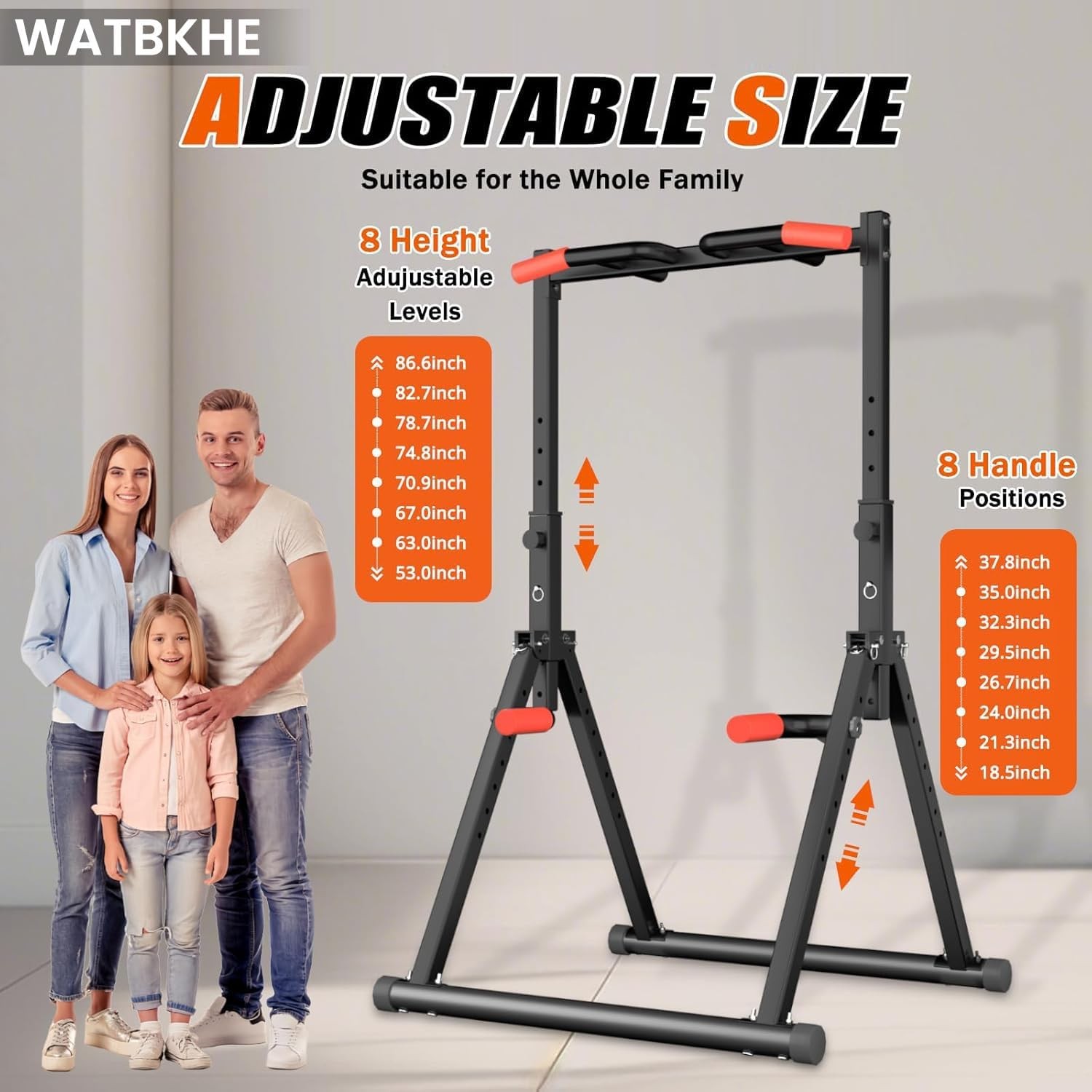 Adjustable Power Tower Pull Up Dip Station Multi-Function Pull Up Bar Station