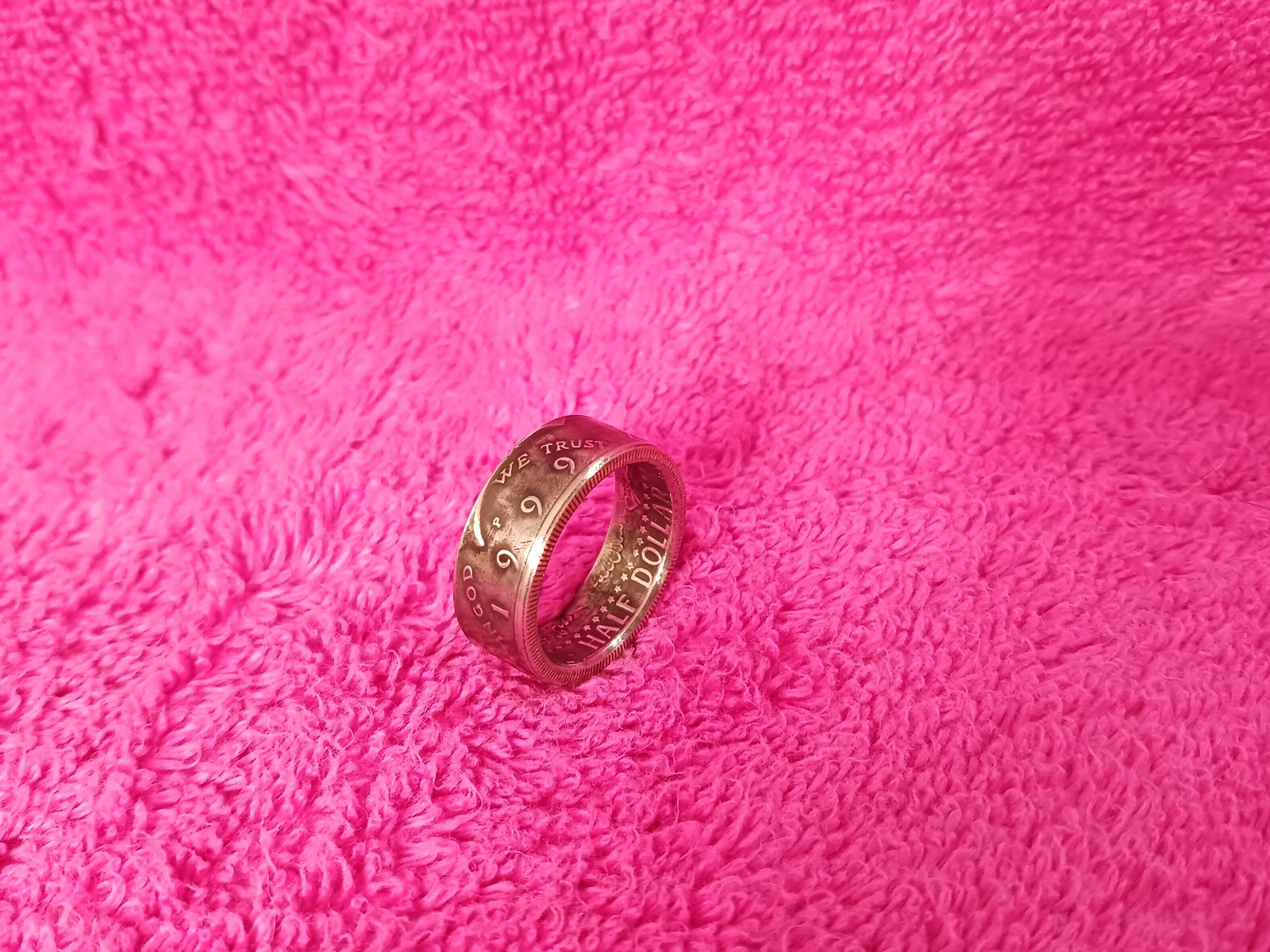 1999 Kennedy Half Dollars  size 10 1/2 coin ring  Handmade mixed metals