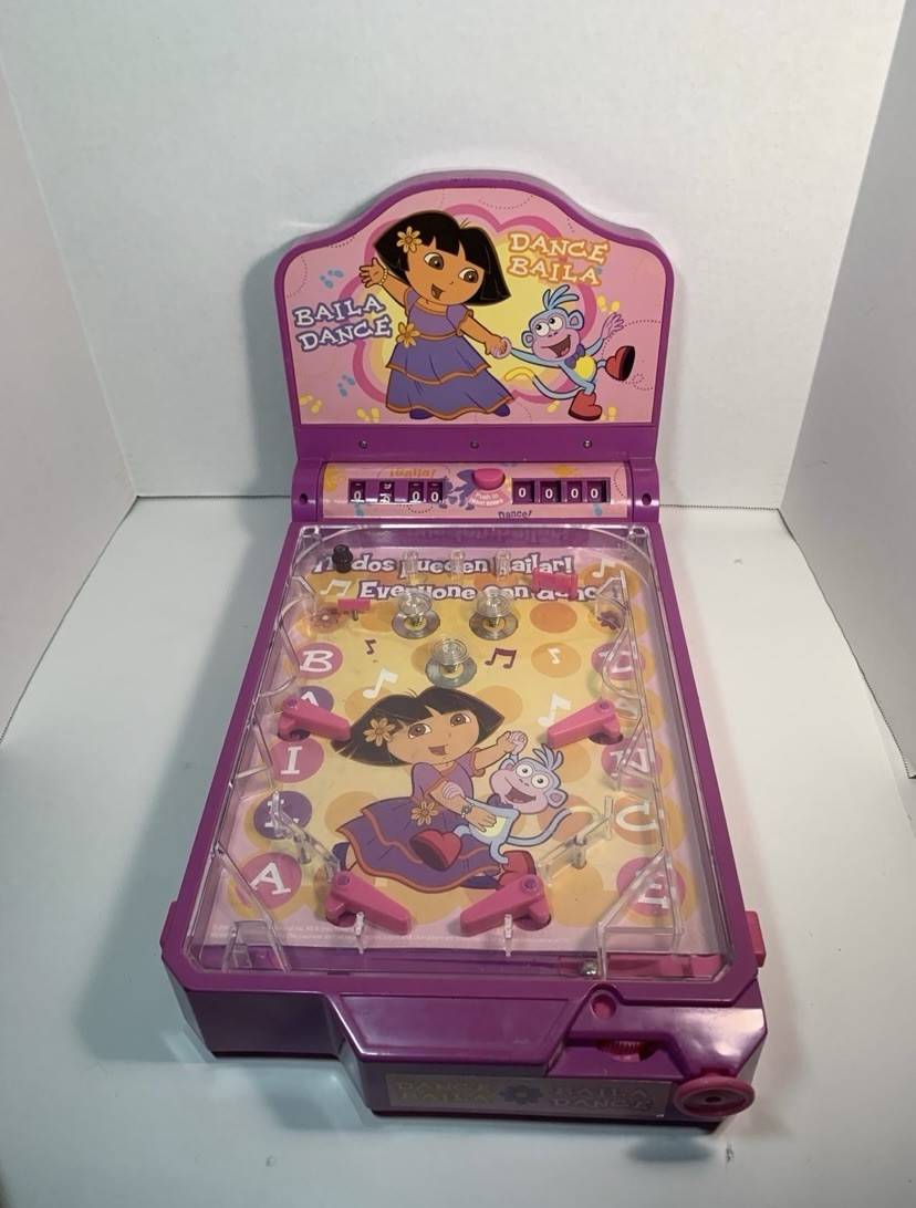 RARE! Nick Jr. DORA THE EXPLORER PINBALL MACHINE Electronic Tabletop Arcade Toy