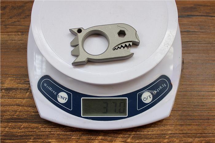 Titanium Alloy Pocket Tool Shark Shape Bottle Opener Hexagon Wrench Keychain EDC
