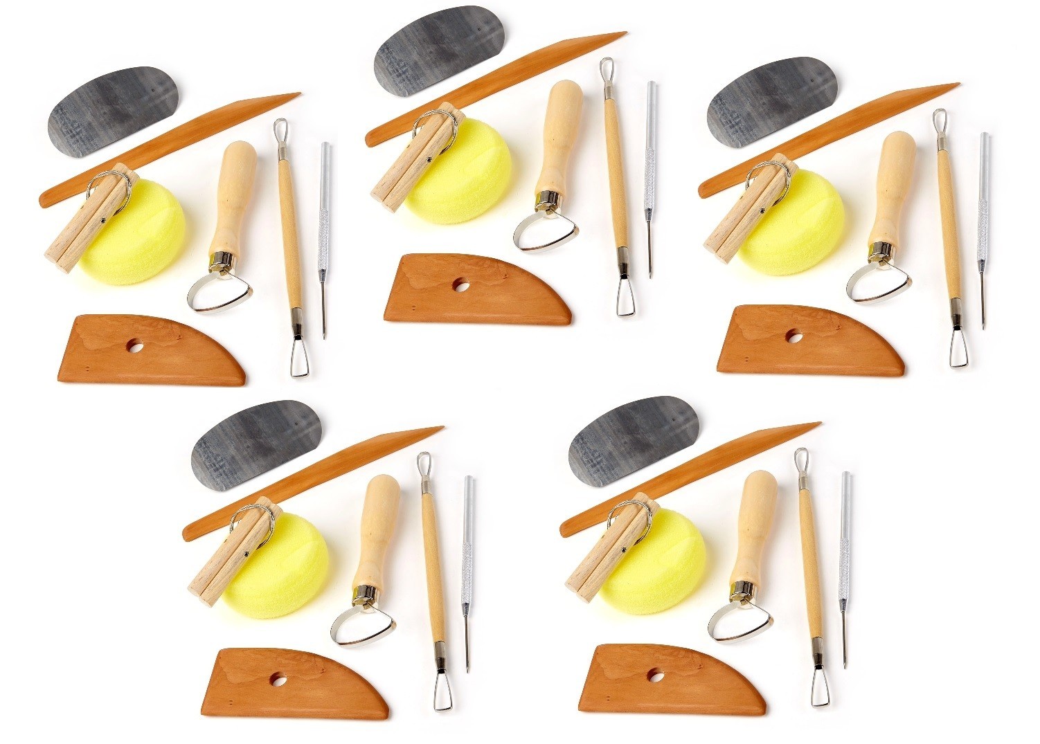 Set of 5 CLAY POTTERY TOOL KITS 8 PC SET Ceramics Wax Carving Sculpting Molding