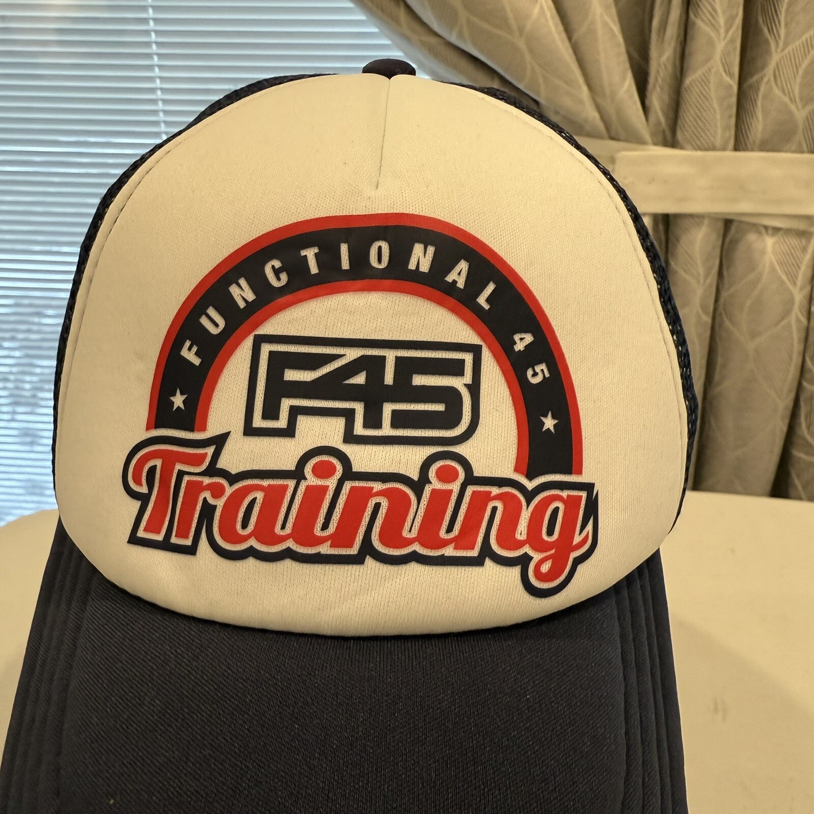 Functional 45 Training F45 Foam Truckers Hat Cap RWB Snapback EUC