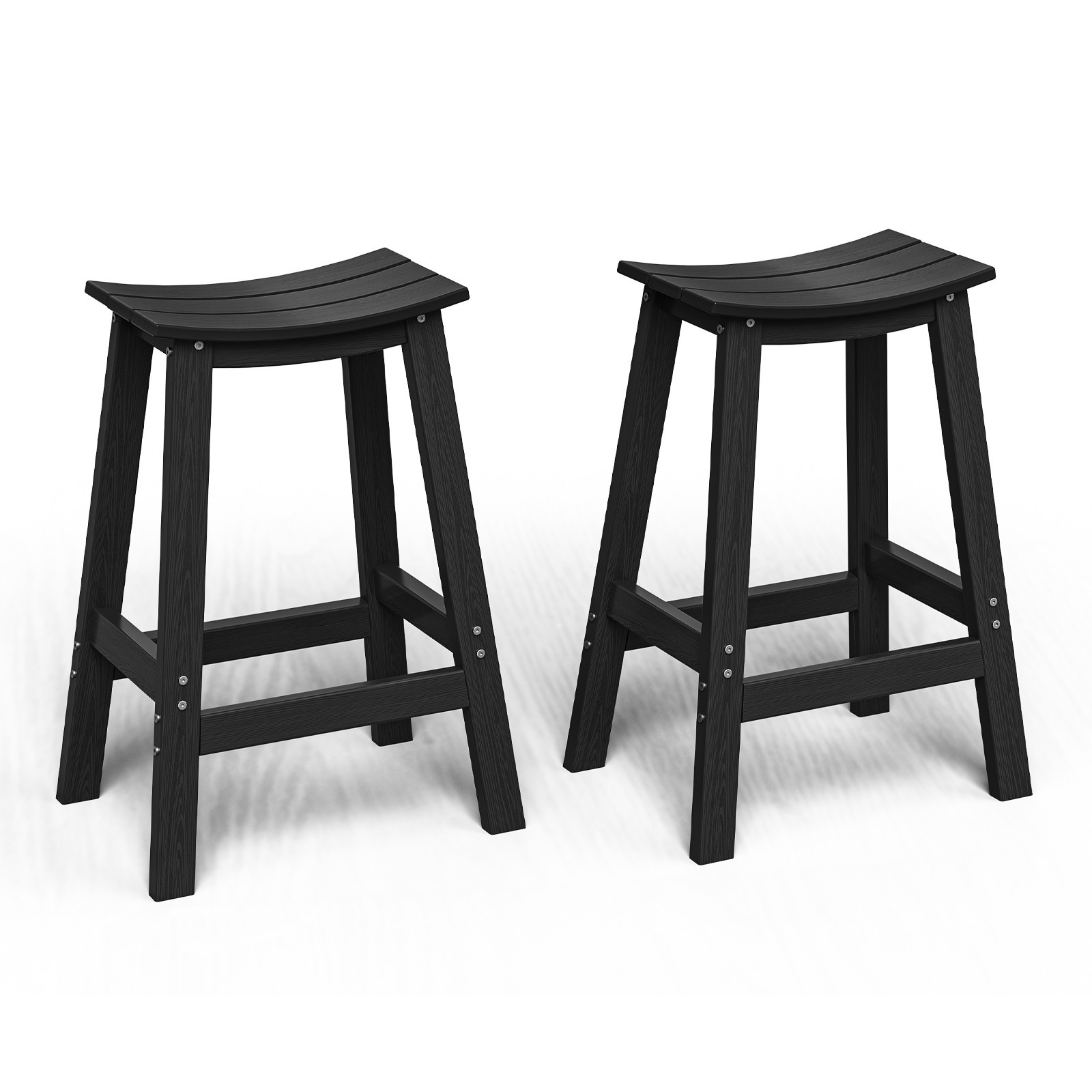Wood-Look HDPE Bar Stool (Set of 2)