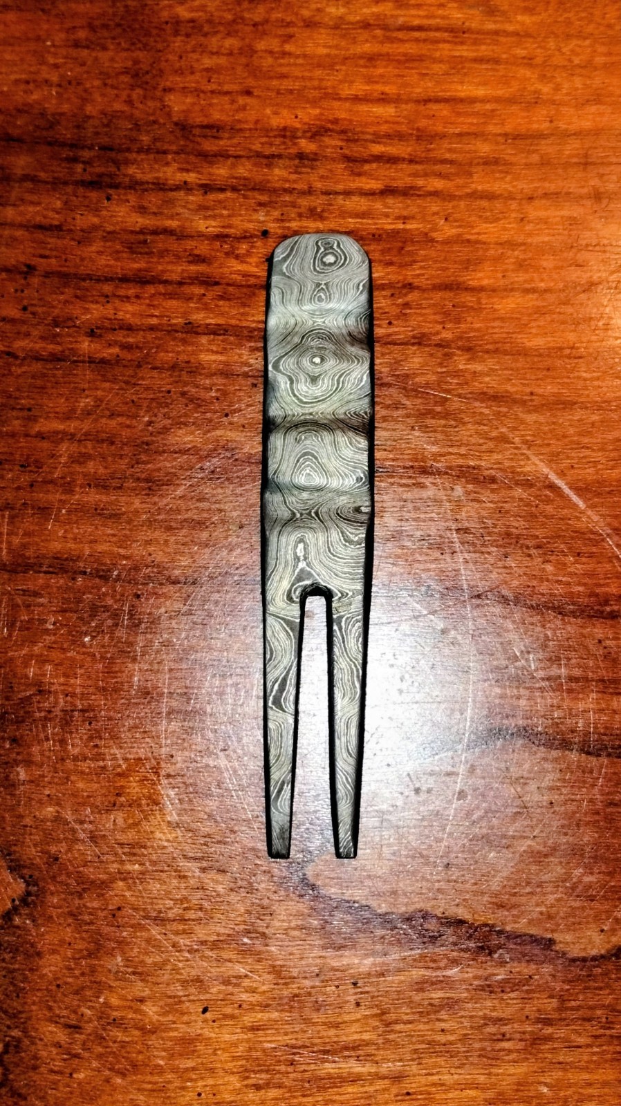 "The Black Beauty IV" Hand Made & Grind DAMASCUS STEEL DIVOT TOOL by Dave Curry