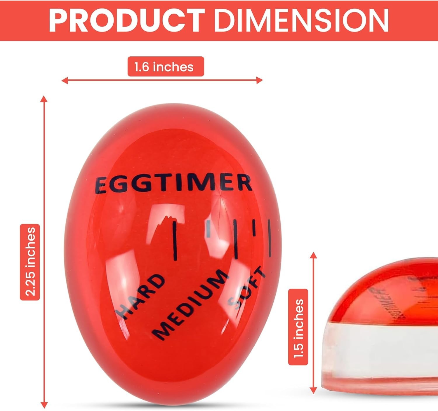 Egg Timer 2-Pack, BPA Free Color Changing for Soft or Hard Boiled Eggs