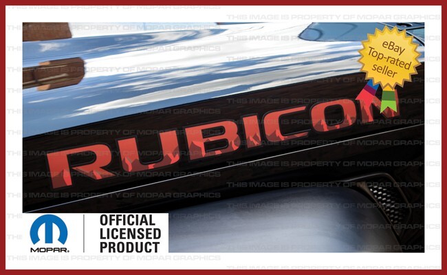 07 - 18 Jeep Wrangler RUBICON Hood Decals Stickers JK mountain red black FJ2M0