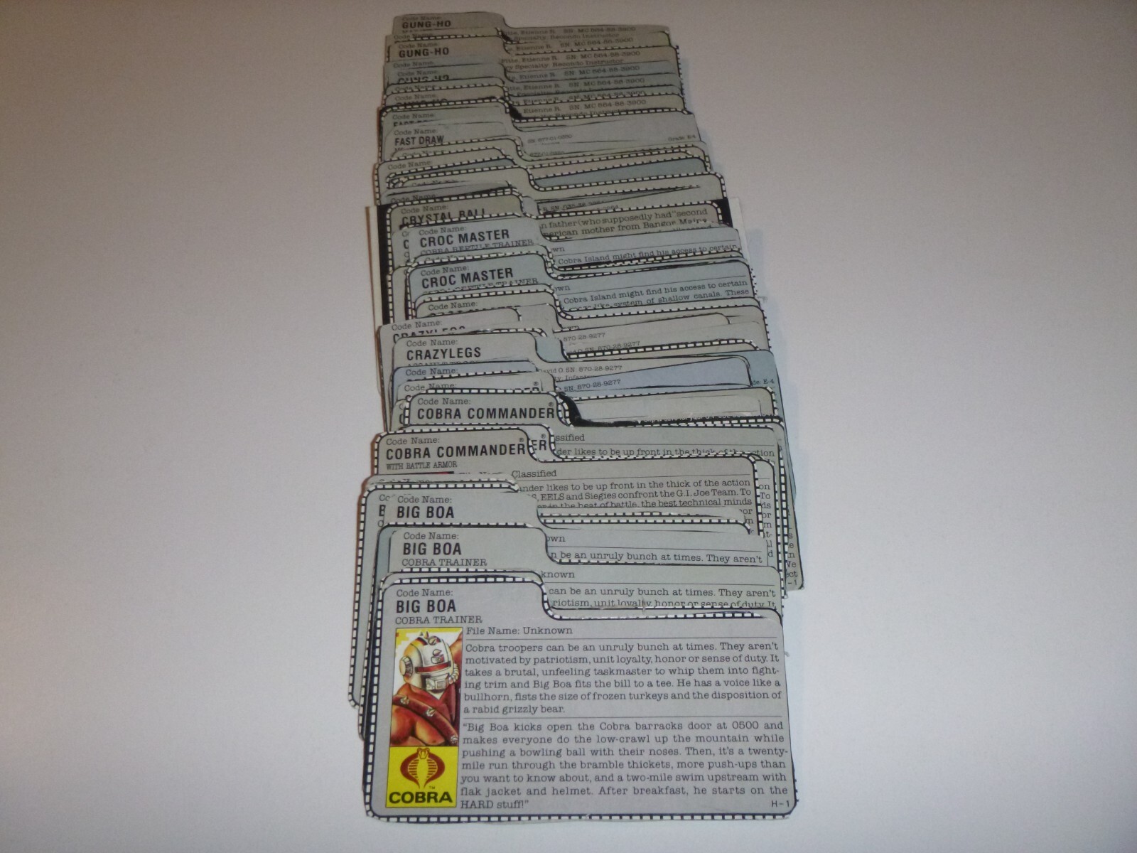 Gi Joe 1987 File Card Pick & Choose each addtl card free shipping Please Read