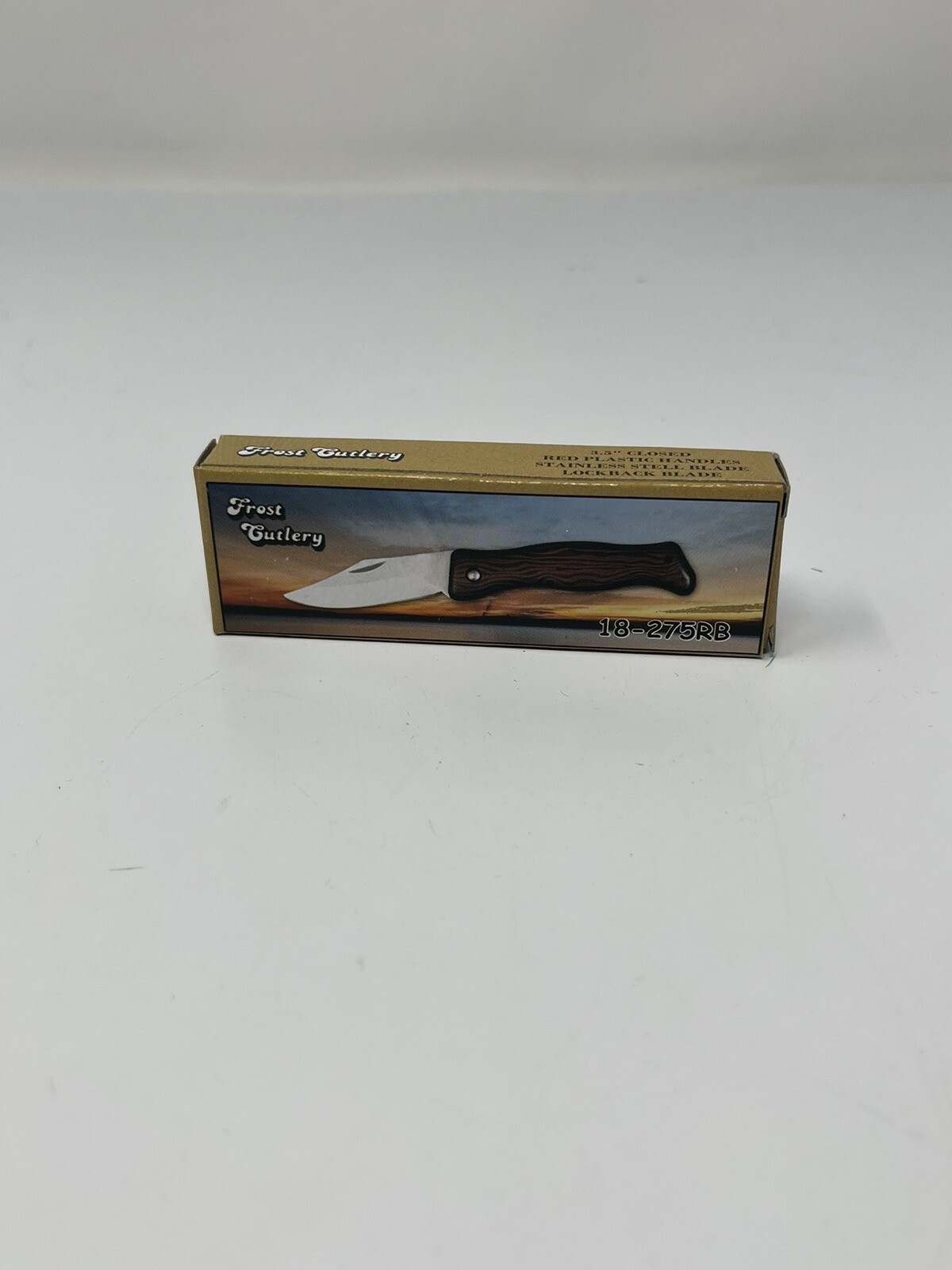 VTG Frost Cutlery Folding Pocket Knife Brown Handle 2.5 In Stainless Steel Blade