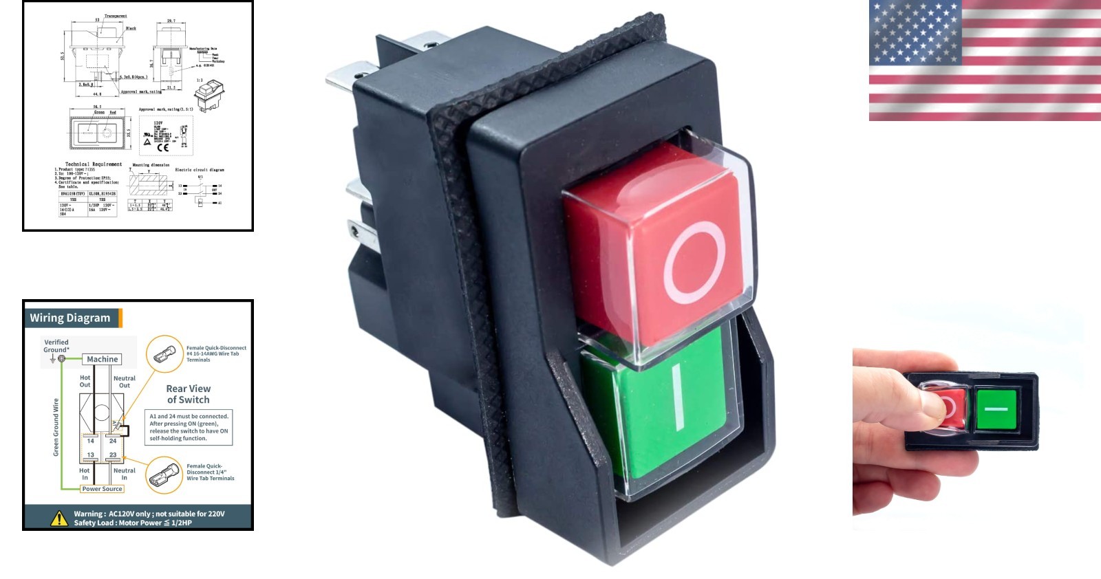 Professional-Grade 120V Magnetic Switch for Woodworking Tools - Easy Install