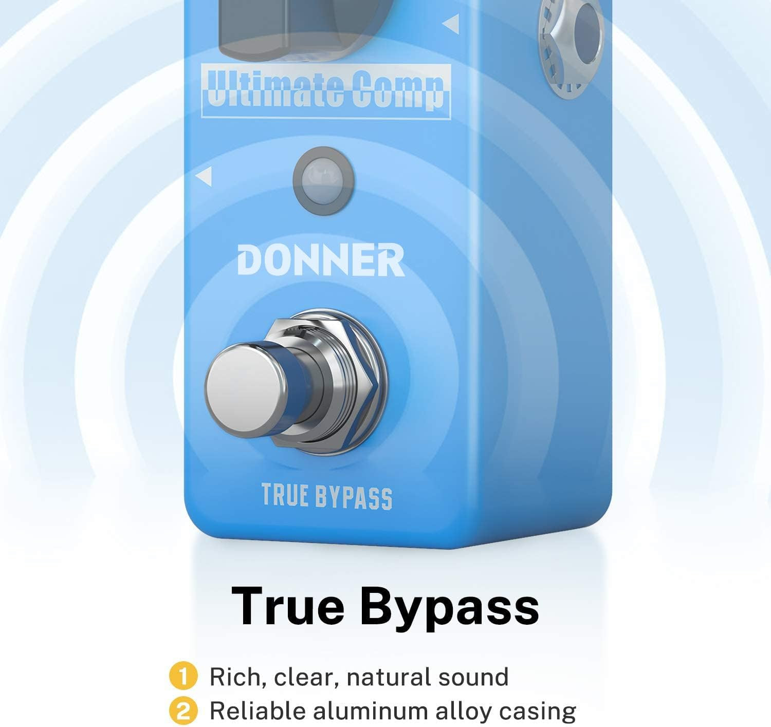 Donner Compressor Pedal, Ultimate Comp 2 Modes Compression Effect Pedal Pure Ana