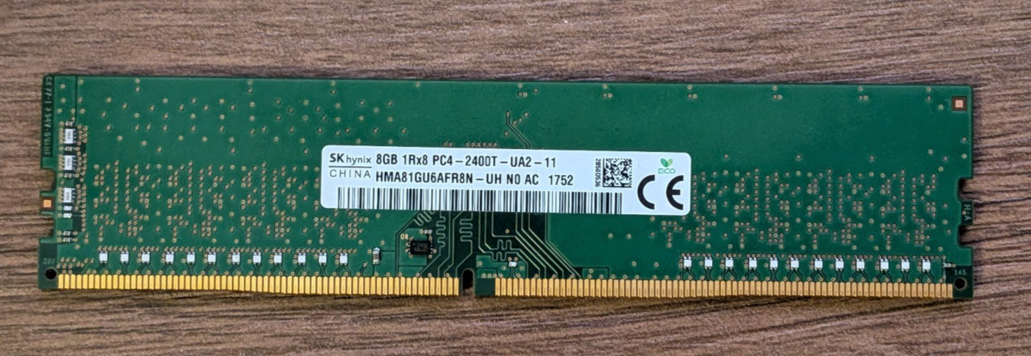 SK Hynix 1RxB PC4-2400T-UA2-11 8GB (1x8GB) RAM DDR4 2400MHz HMA81GU6AFR8N-UH