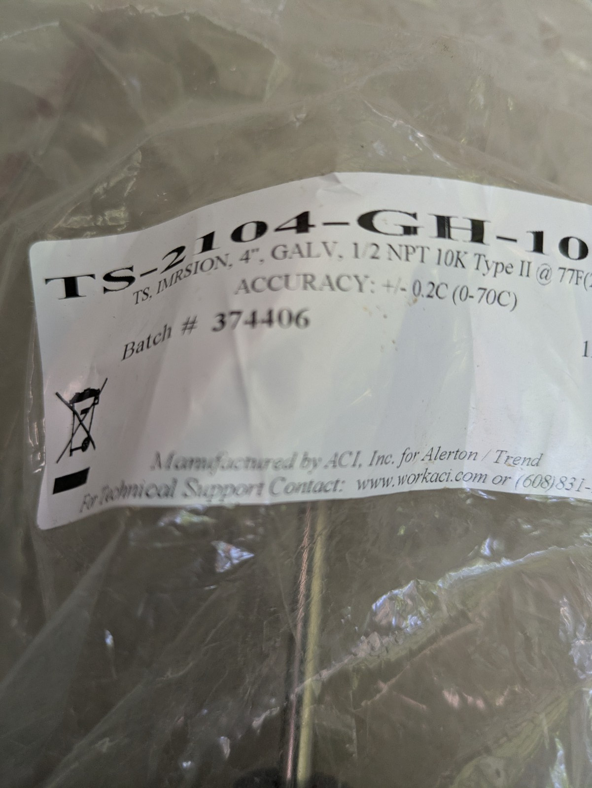 TS-2104-GH-10-AA Temperature Sensor New in Packaging