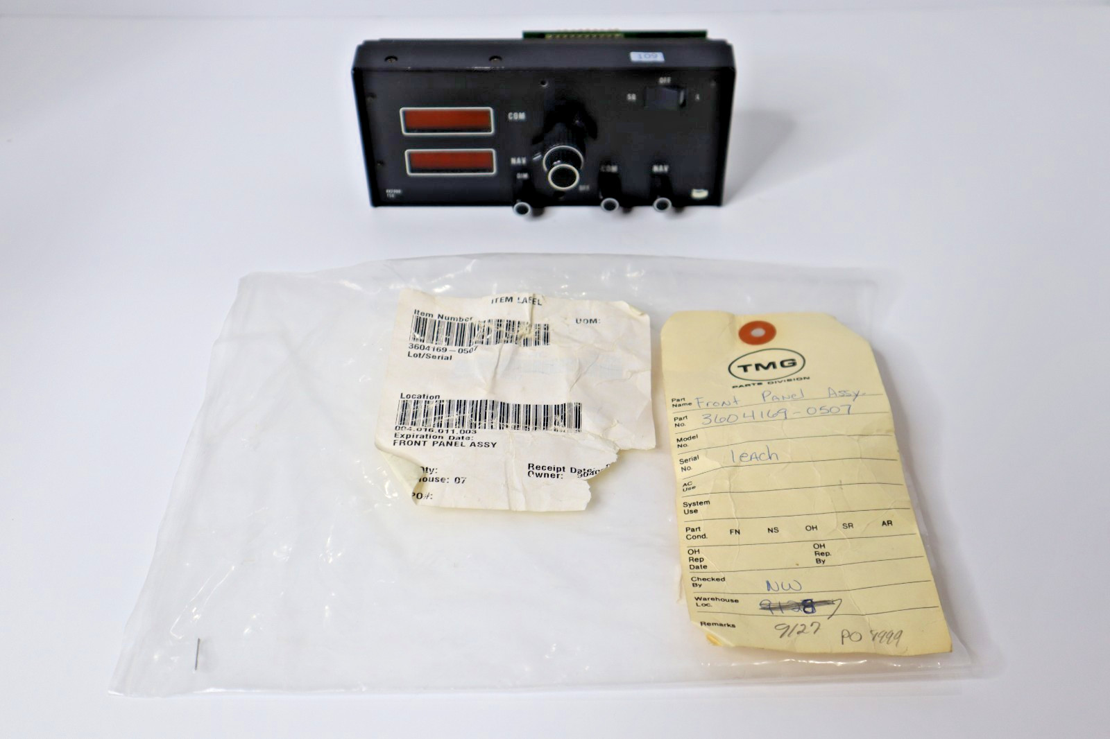 Bendix BX2000 COM NAV Front Panel Assembly 3604169-0507