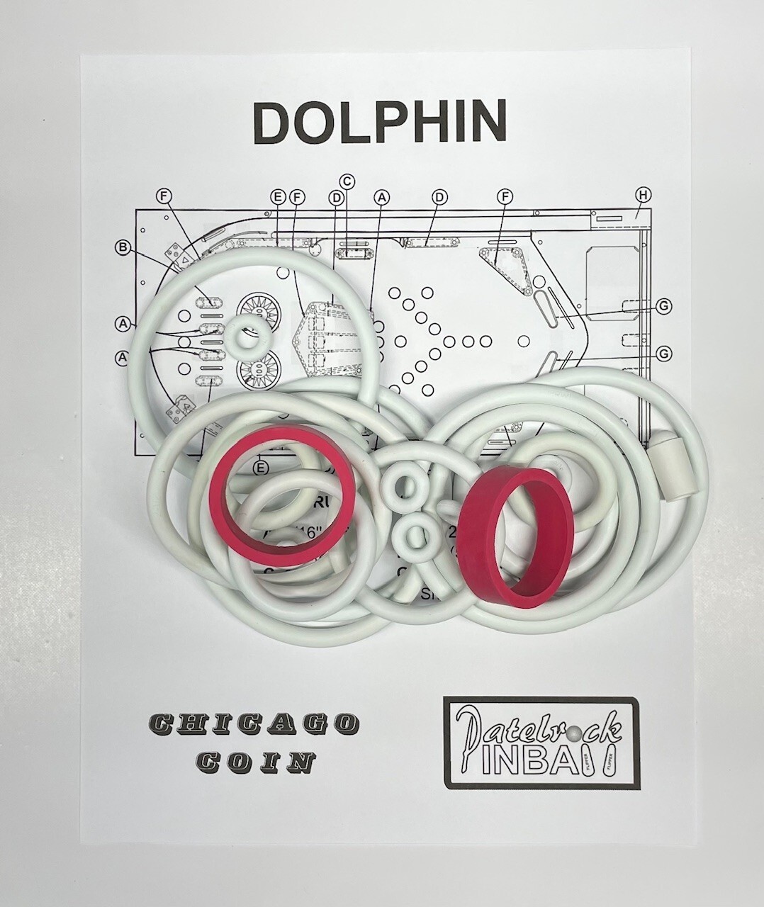 1974 Chicago Coin Dolphin Pinball Machine Rubber Ring Kit