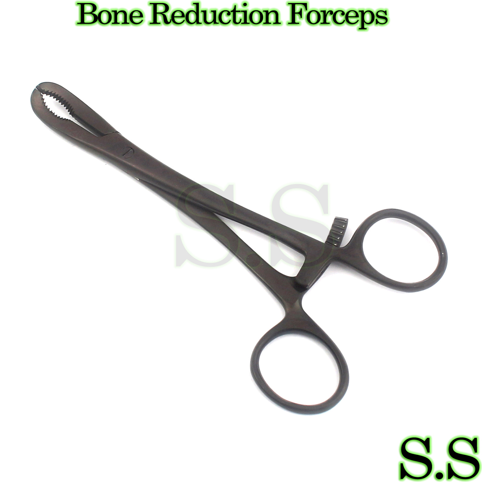 Bone Reduction Forceps Black Color 7" Curved Orthopedic Instruments