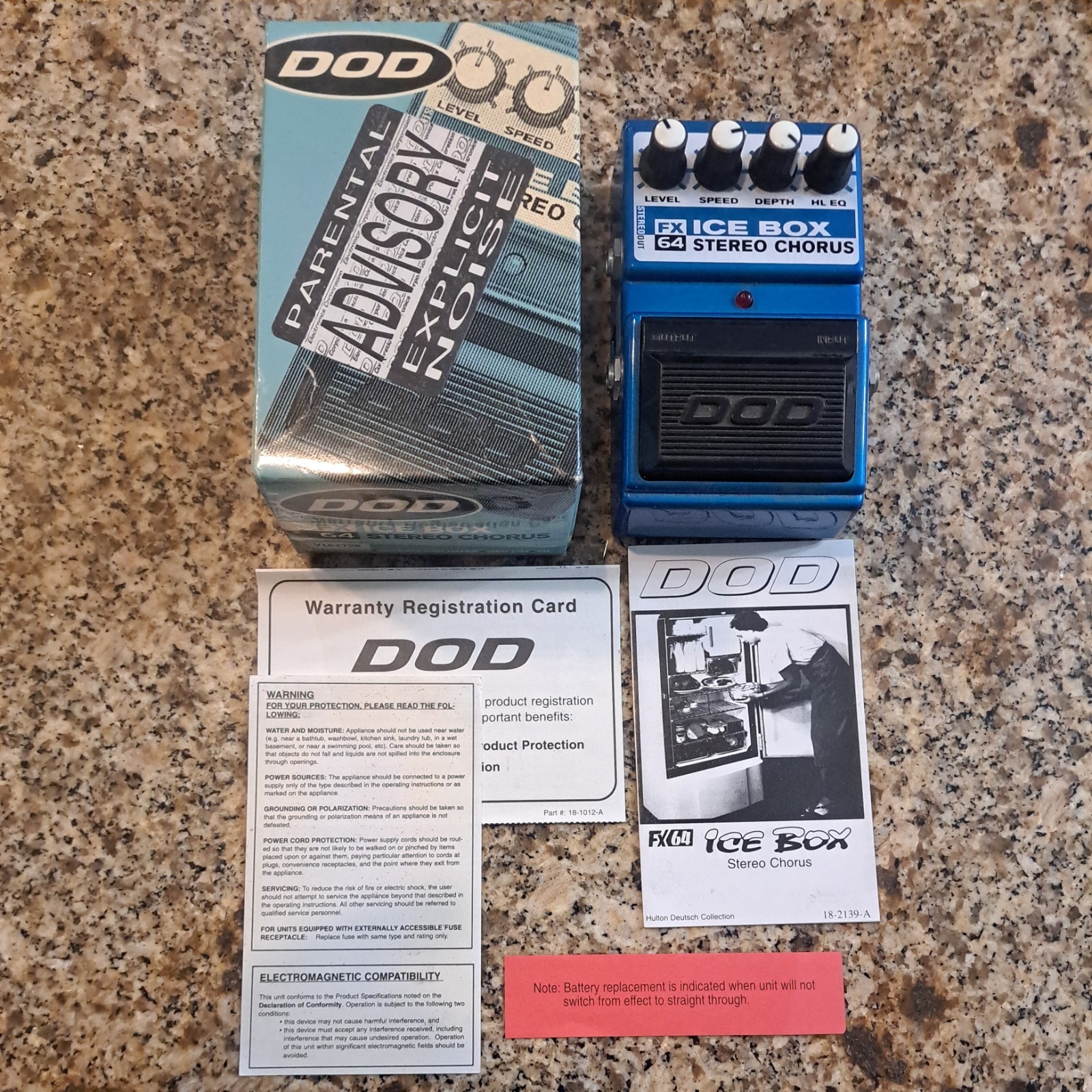 DOD FX64 ICE BOX Stereo Chorus Pedal  In Box. Vintage!