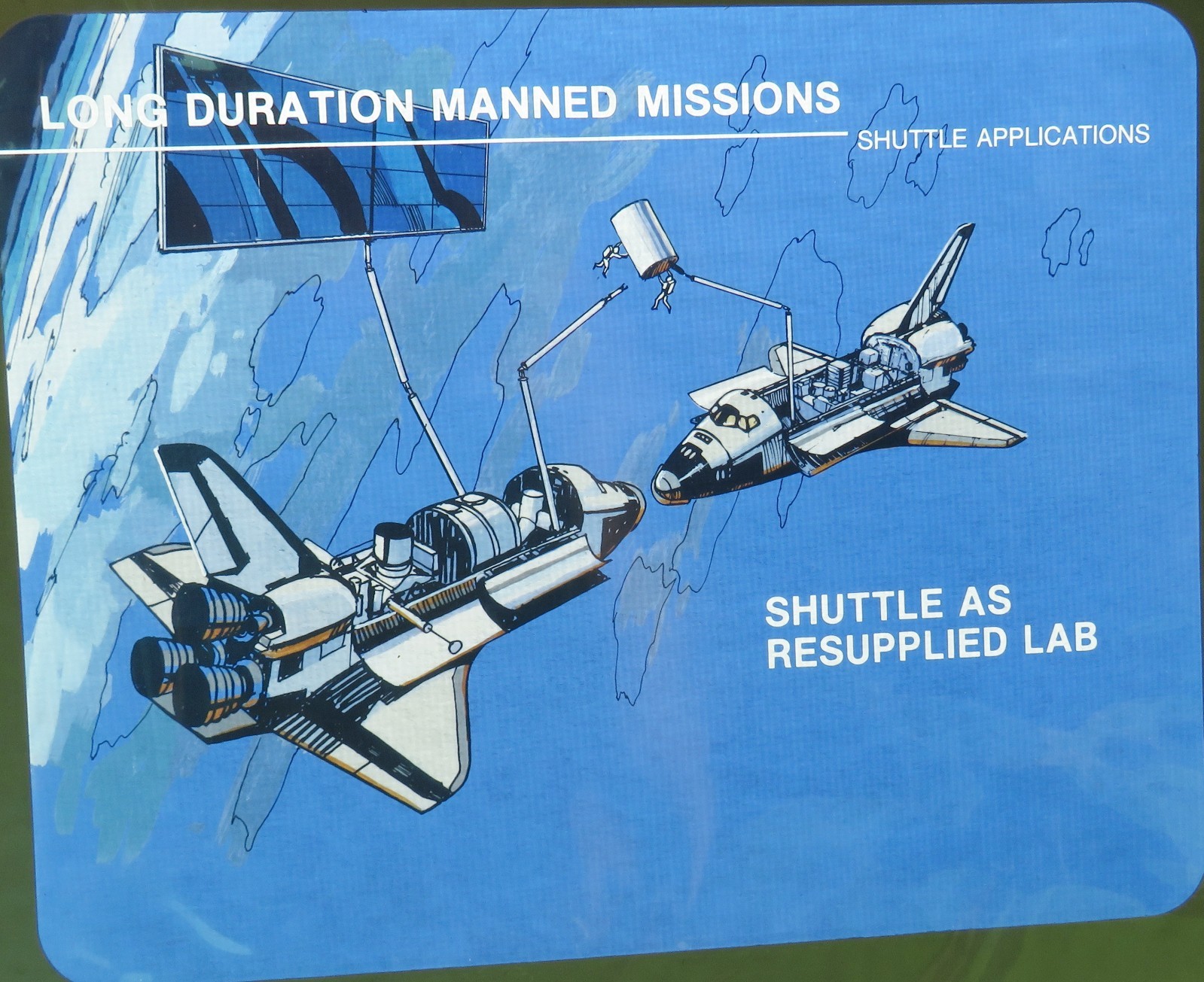 Photo Transparency Rockwell Int 8x10" Long Duration Missions '80s NASA #2579D