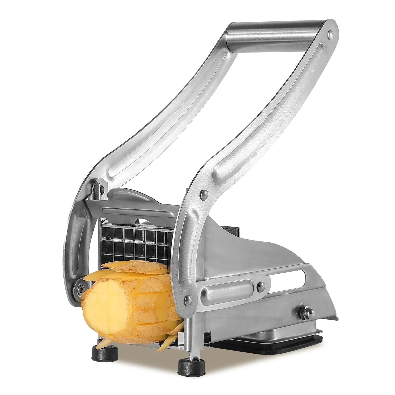 Professional French Fry Cutter - Stainless Steel Potato Slicer with 2