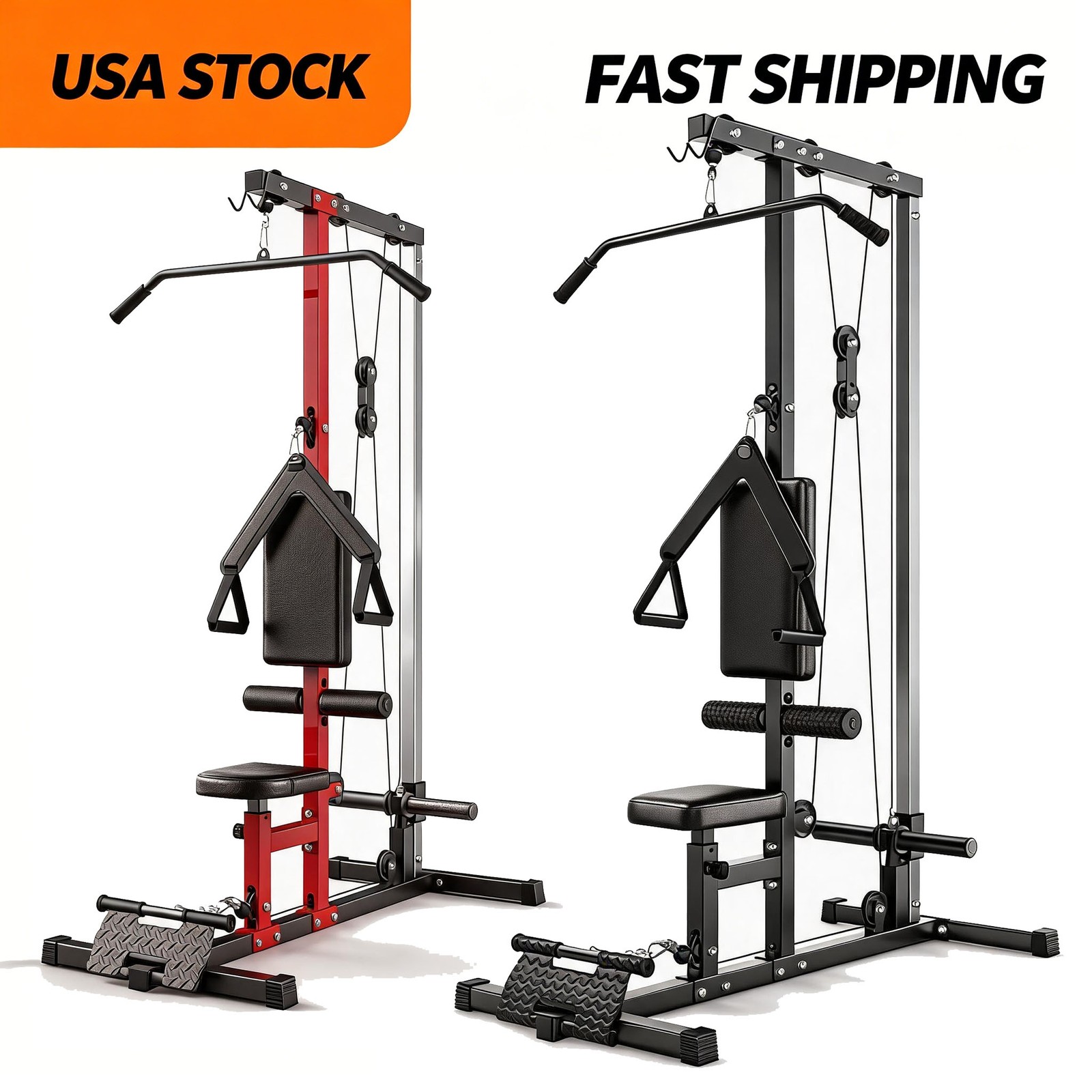 For Home Gym LAT Pull Down Cable Machine with High & Low Pulley Station Machine