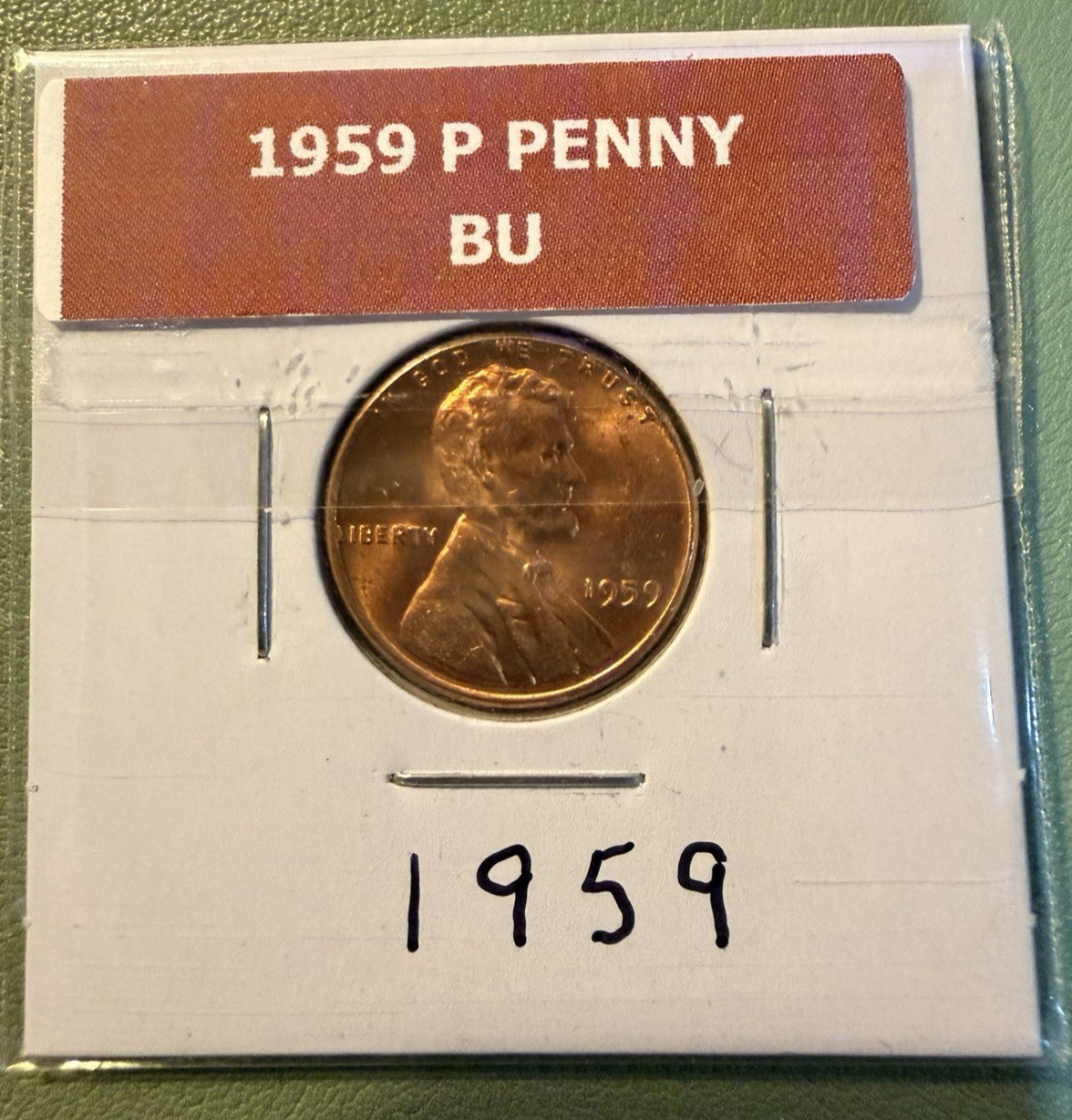 1959 P Philadelphia Lincoln Memorial Cent BU - Brilliant Uncirculated