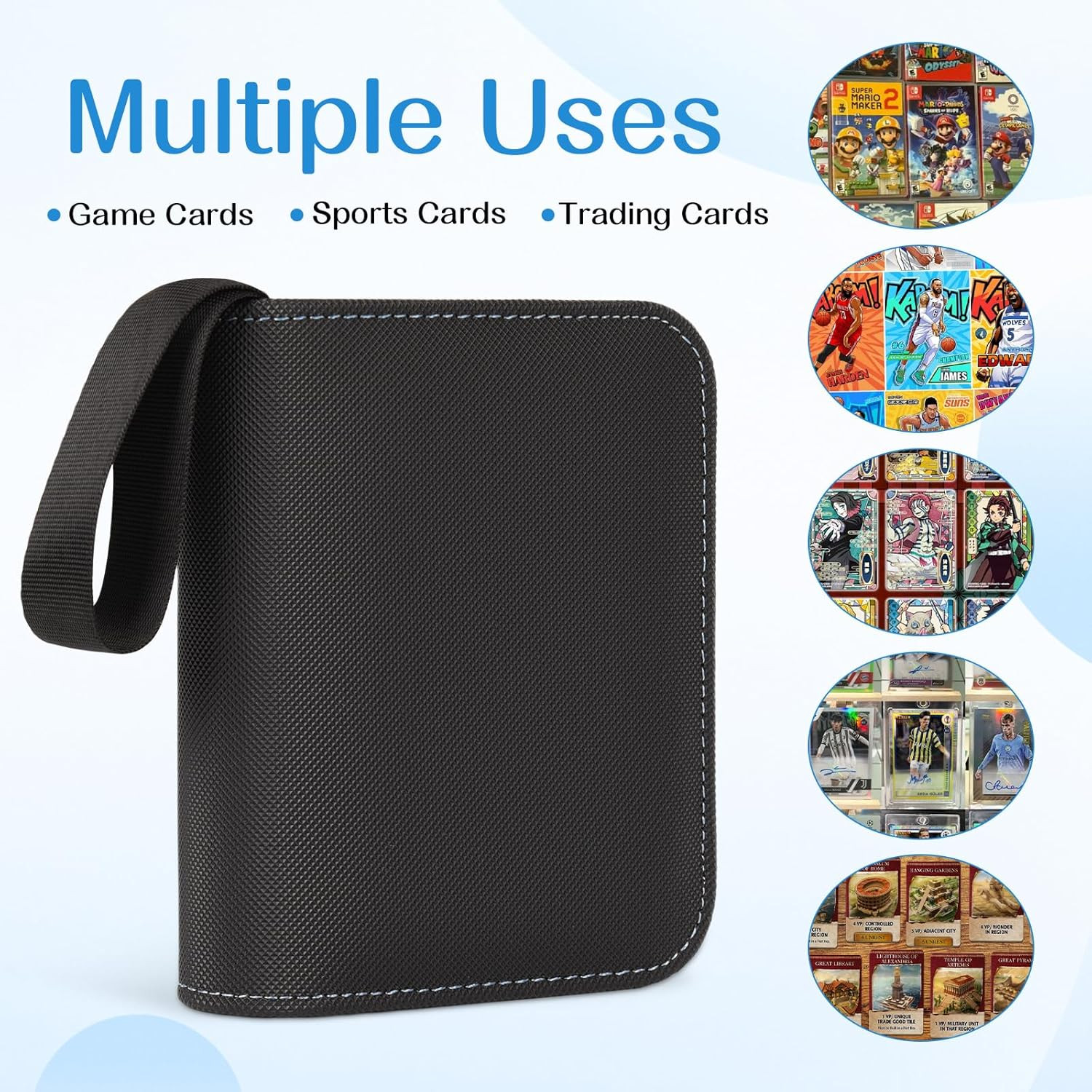 1 Pocket Card Binder Collectible Trading Card Album Single Card Holder...