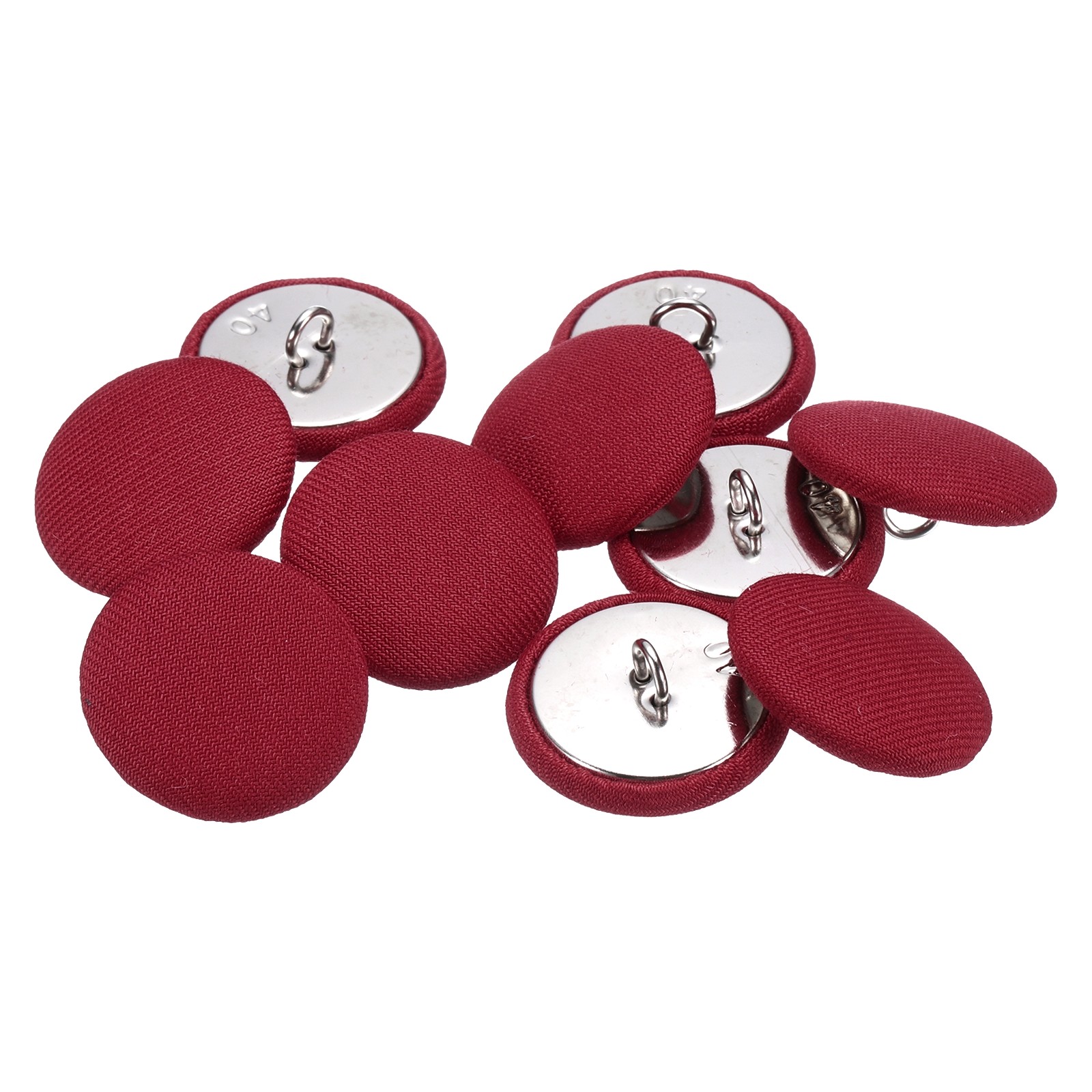10pcs 25mm Fabric Cloth Covered with Metal Shank Round Sewing Buttons, Caramel