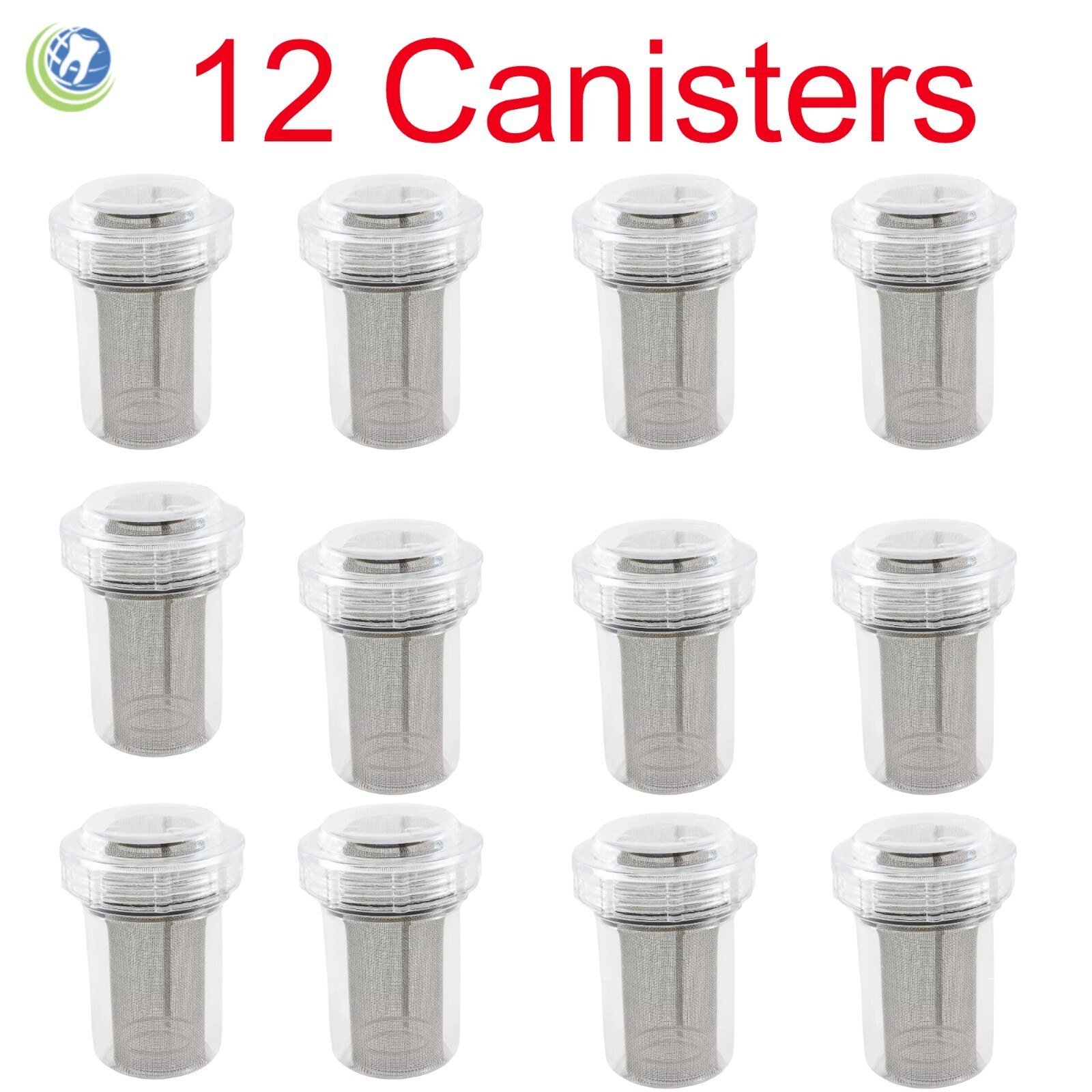 12 X Dental Disposable Evacuation Canister DC8-2200 Screen-4-Vac Thin Plasdent