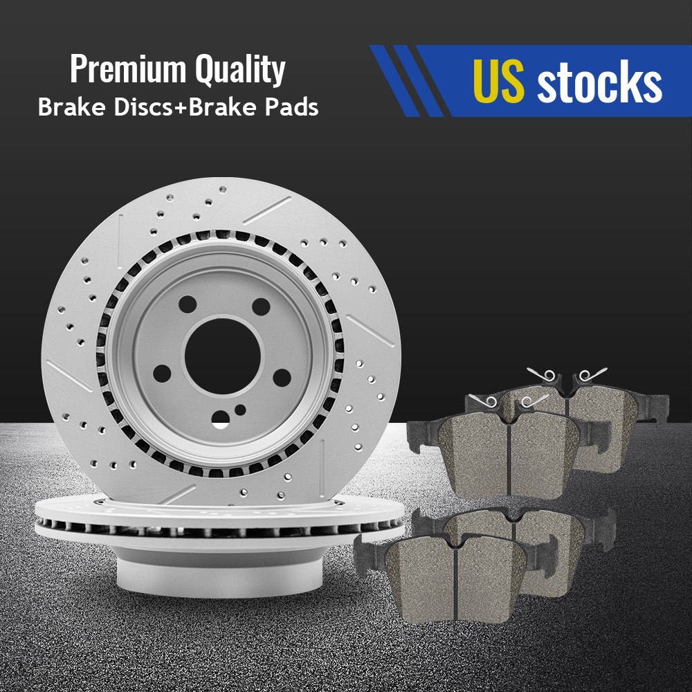 Rear Disc Rotors Ceramic Brake Pads For 2015-2023 Mercedes-Benz C300 C350E C400