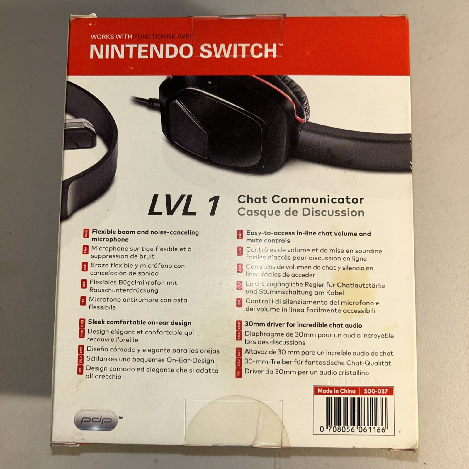 PDP AfterGlow LVL 1 Chat Communicator for Nintendo Switch, Sealed
