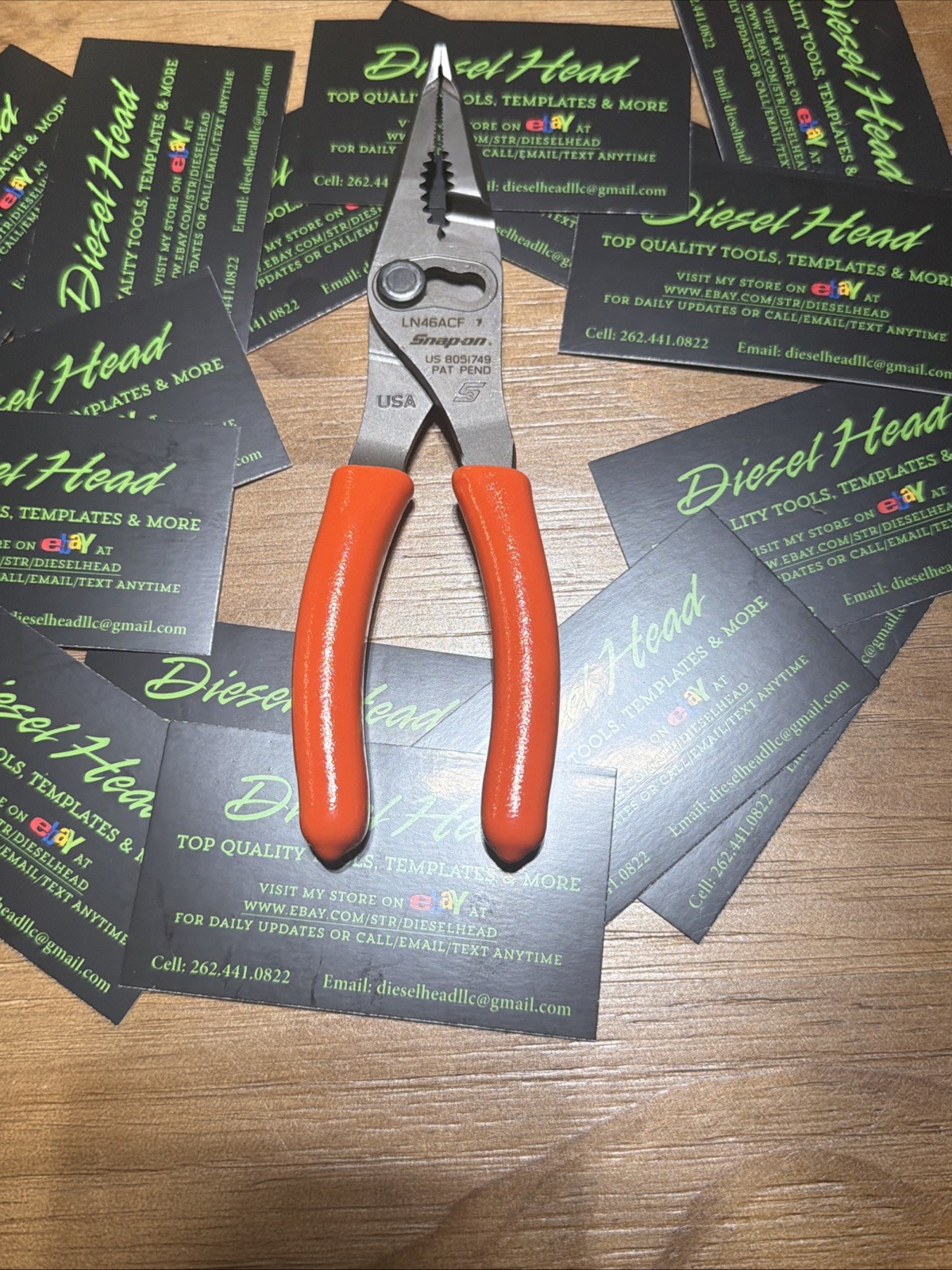 NEW Snap On LN46ACF Needle Nose/Slip-Joint ORANGE Handle Plier Set