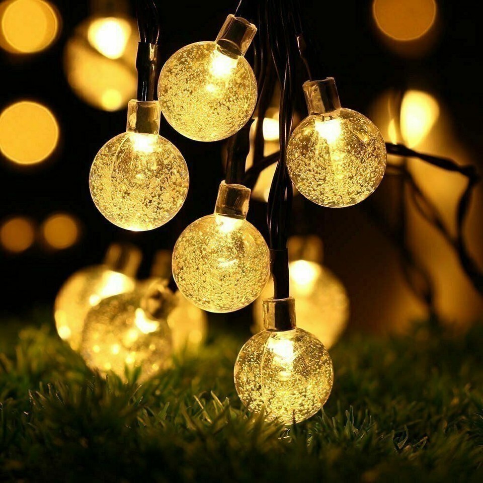 Solar Powered 50 LED String Light Garden Path Yard Decor Lamp Outdoor Waterproof