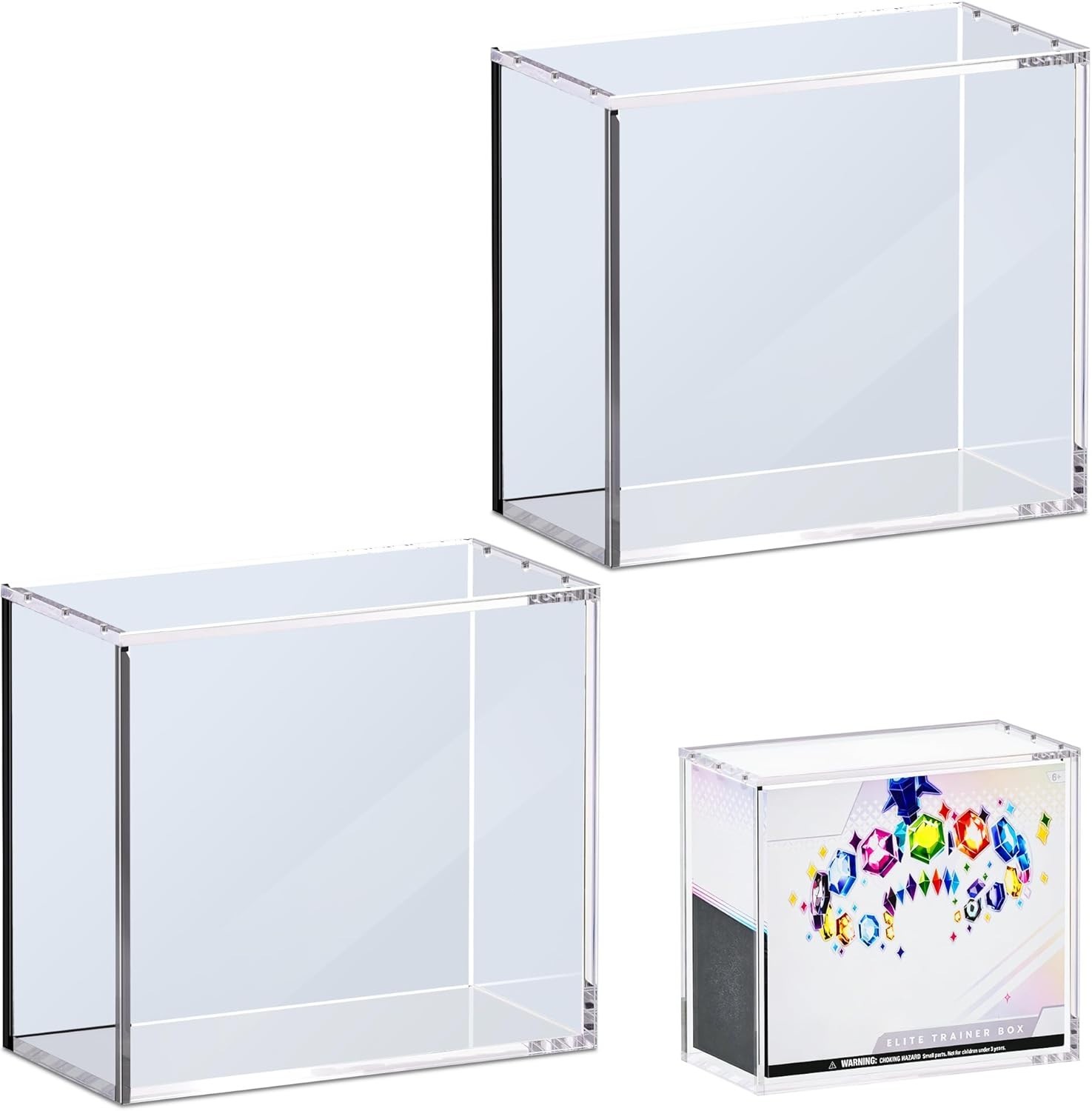 2 PCS ETB Protector Case, 5mm Magnetic ETB Acrylic Display Case UV Protection