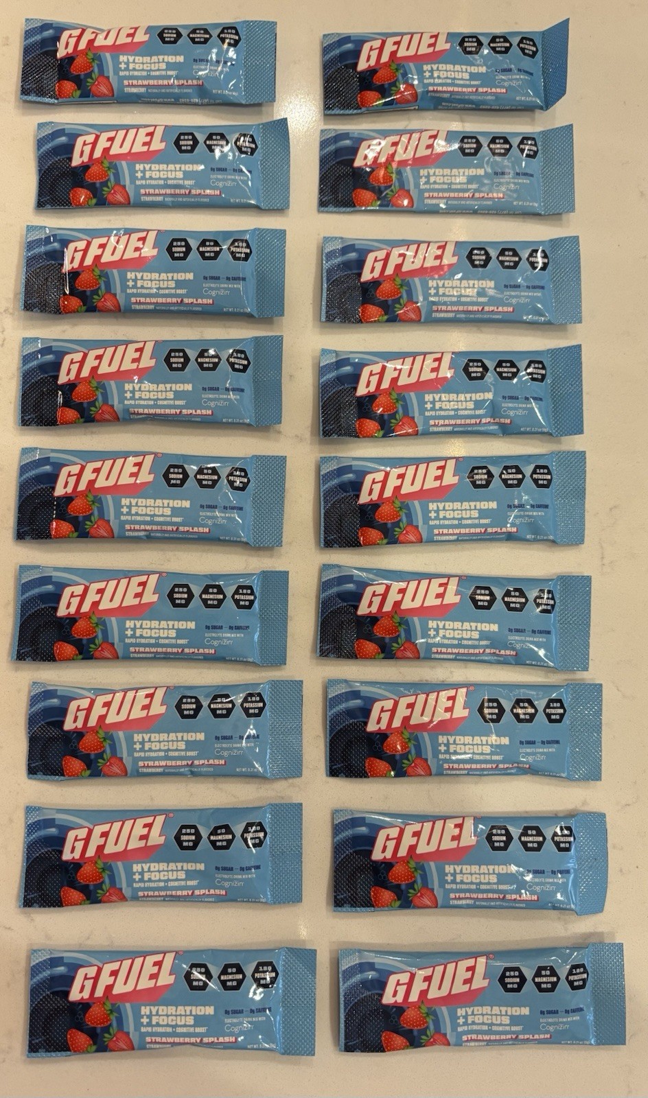 G Fuel Hydration + Focus Strawberry Splash (Strawberry) 18 Stick Packs Exp 10/28