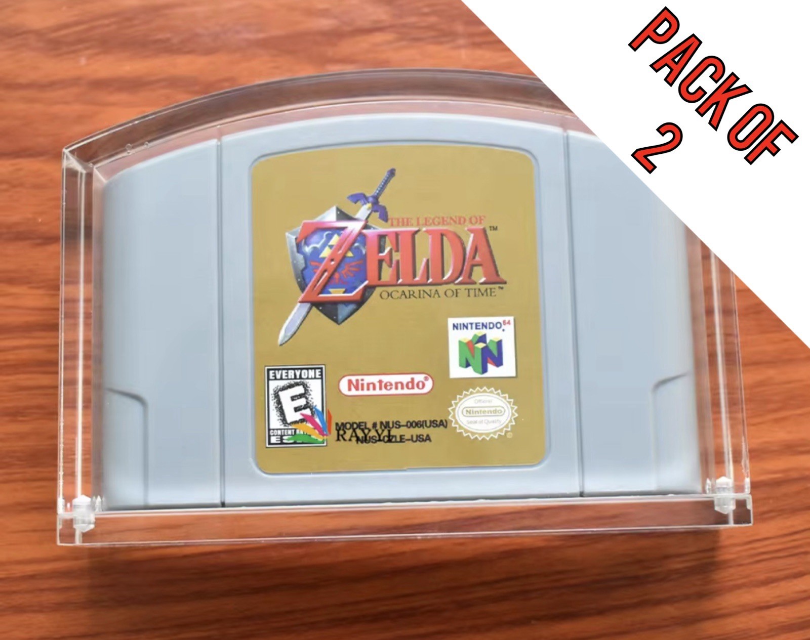 Acrylic Case for N64 Video Game Cartridge (with Magnetic Enclosure) Pack Of 2