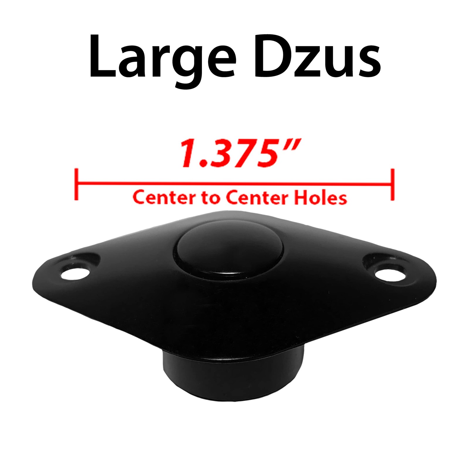 Dzus Large Push Button Retro Quick Latch Release Fastener Black 1.375 Inch