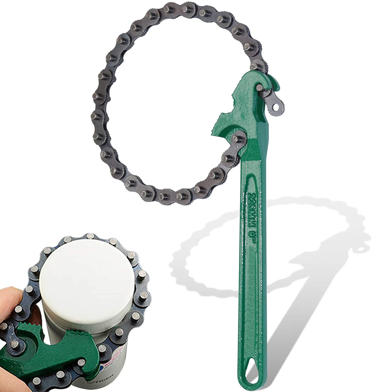9 Inch Heavy Duty Ratcheting Chain Wrench Reversible Oil Filter Tool Pipe Fittin