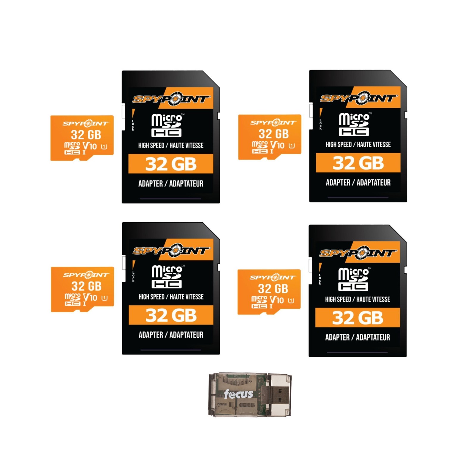 Spypoint MicroSD-32GB Memory Card (4-Pack) with Reader Bundle