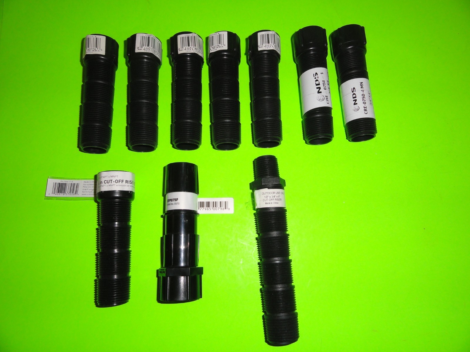 10 PC Lot - NDS CRE-0750-4 Black CutOff 3/4" x 4" Riser Extension + 1/2"x3/4"x6"