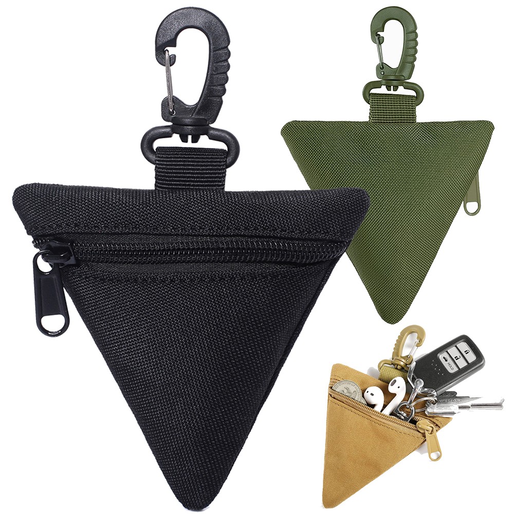 Small EDC Pouch Tactical Mini Triangle Wallet Accessories Coin Purse Key Cases
