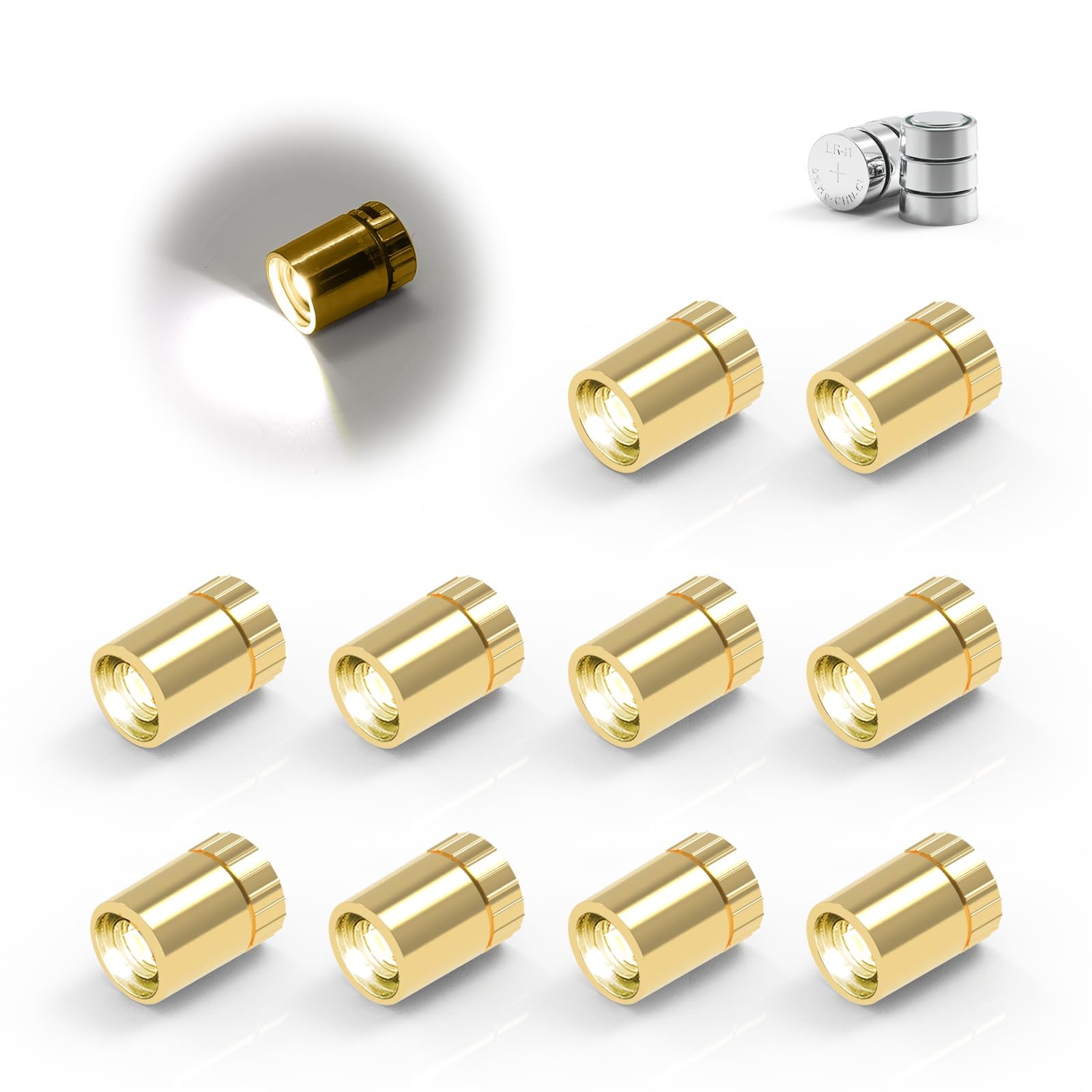 10 Pack Small Spotlight Battery Operated LED Lights, Warm White LED Wireless ...