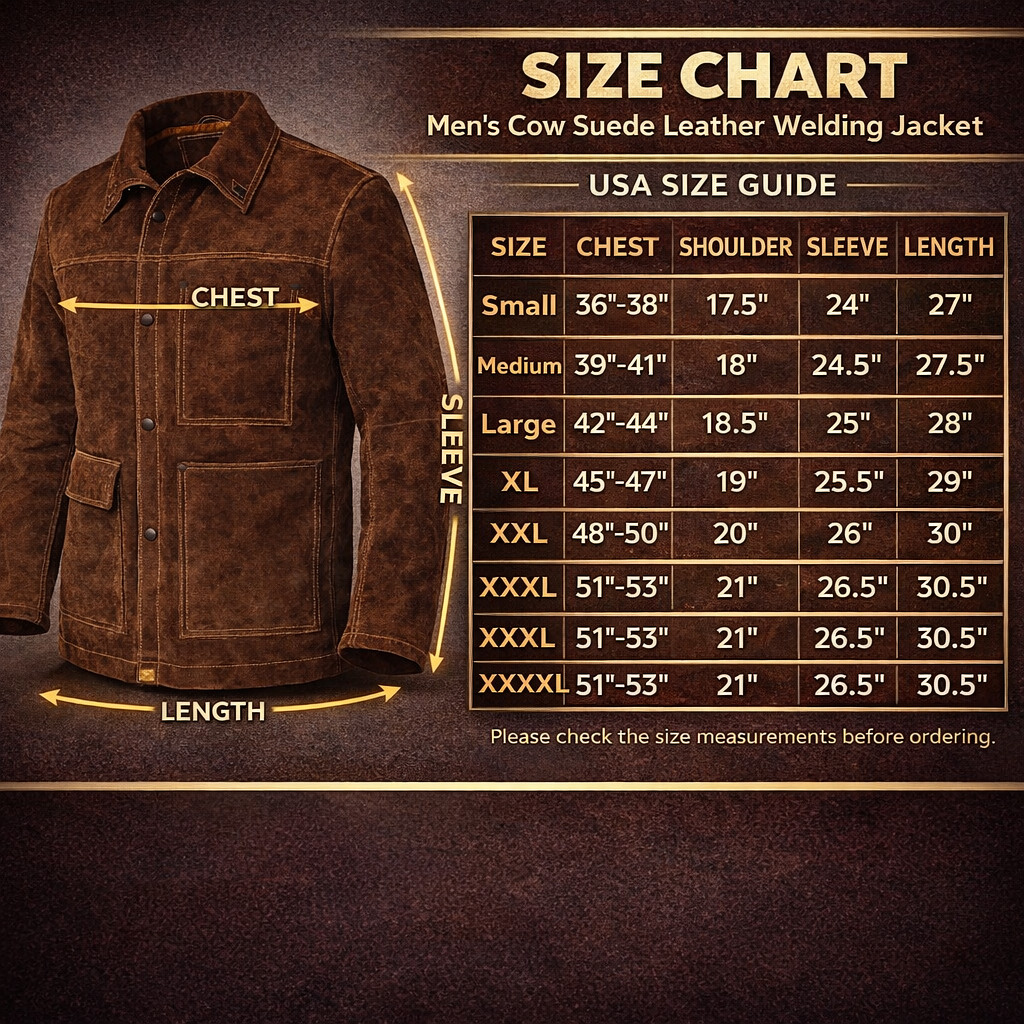 Flame Resistant Leather Welding Jacket Cowhide Leather Jacket Heavy Duty Welder