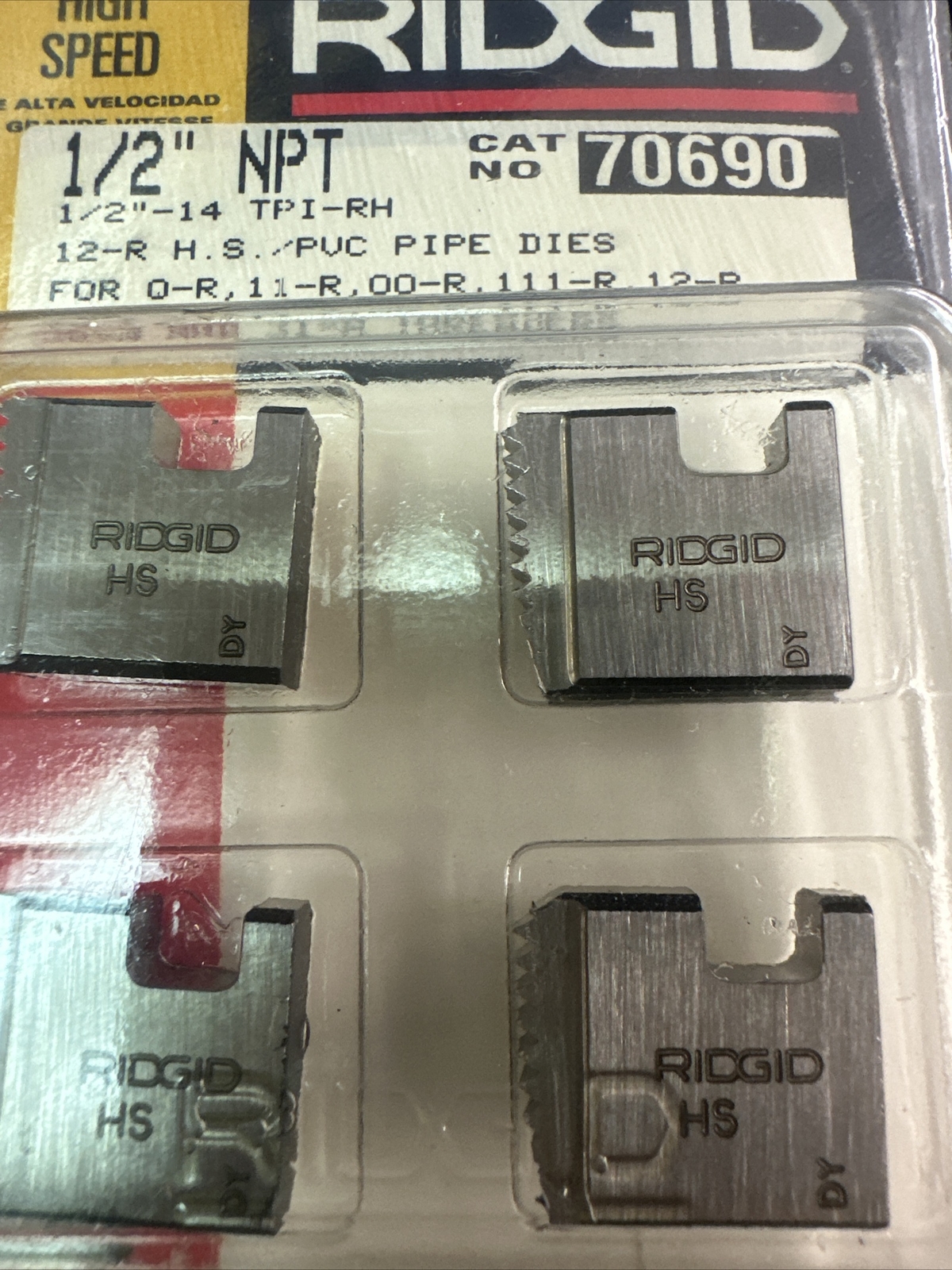 Ridgid 1/2"-14 1/2 NPT HS for PVC Pipe Dies (70690)