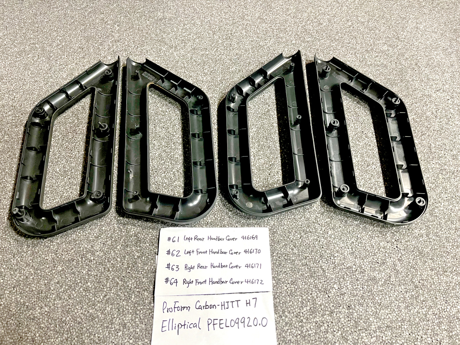 Left and Right Handlebar Covers for ProForm PFEL09920.0 Black Carbon Elliptical