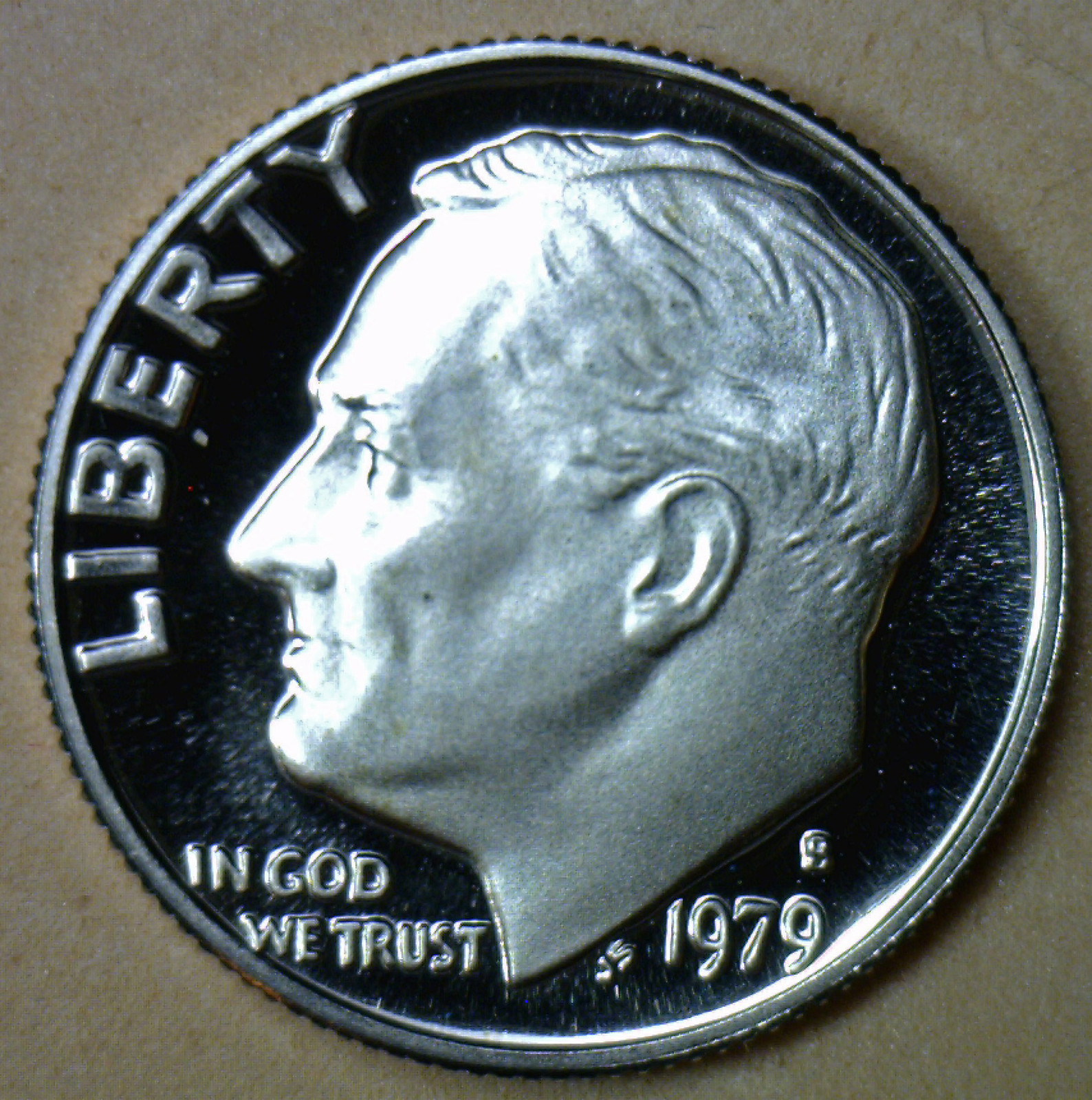 1979 S Proof Roosevelt Dime Ten-Cent Coin 10c