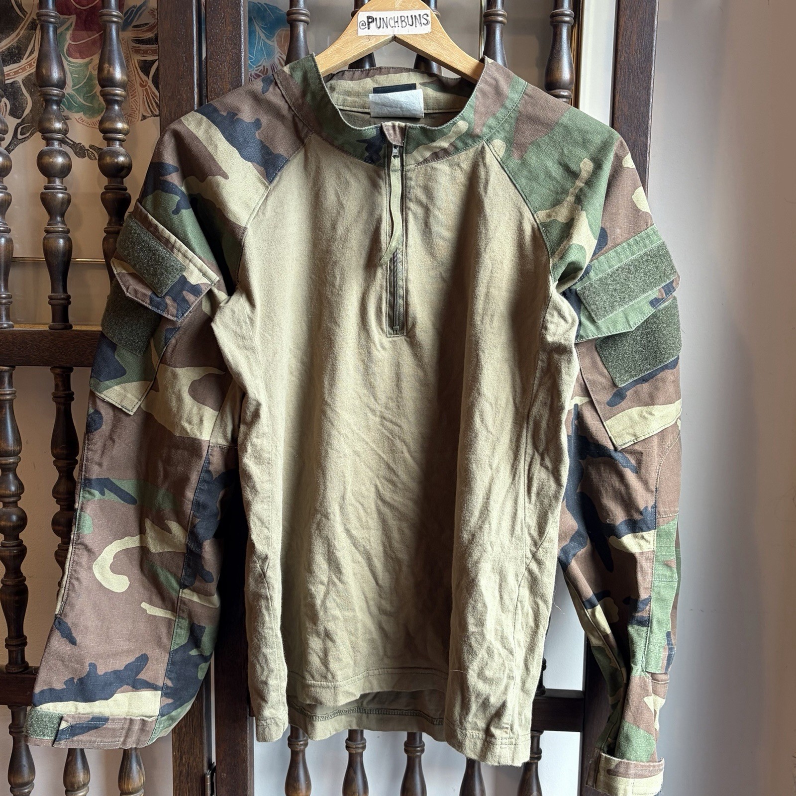 WAR ARMOR Green Camouflage Woodland Long Sleeve Tactical Combat Shirt XS